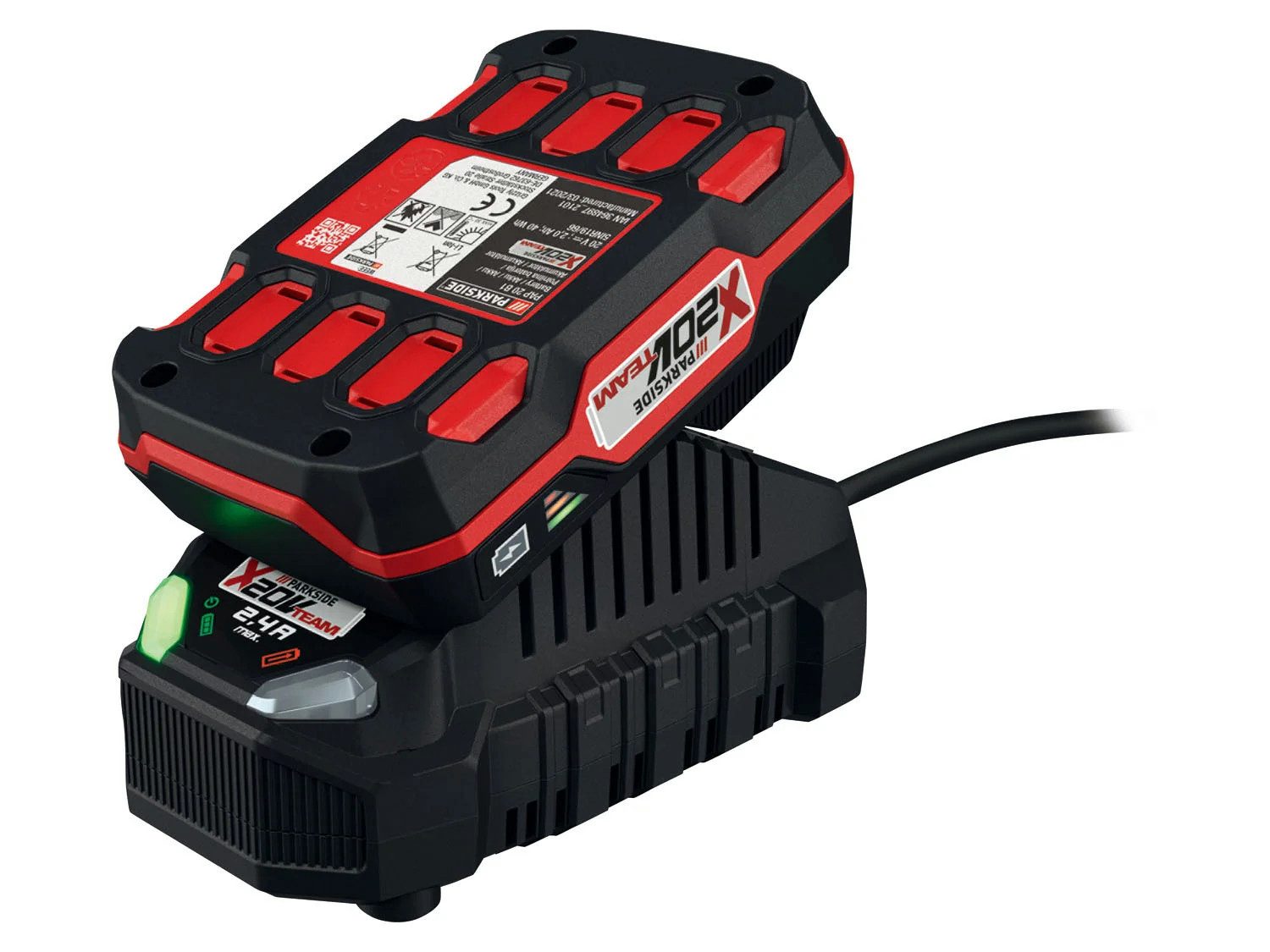 Parkside Parkside 20 V Akku-Ladegerät Set PLG 20 C1 + Akku PAP 20 B1 2Ah Akku, Cell Balancing
