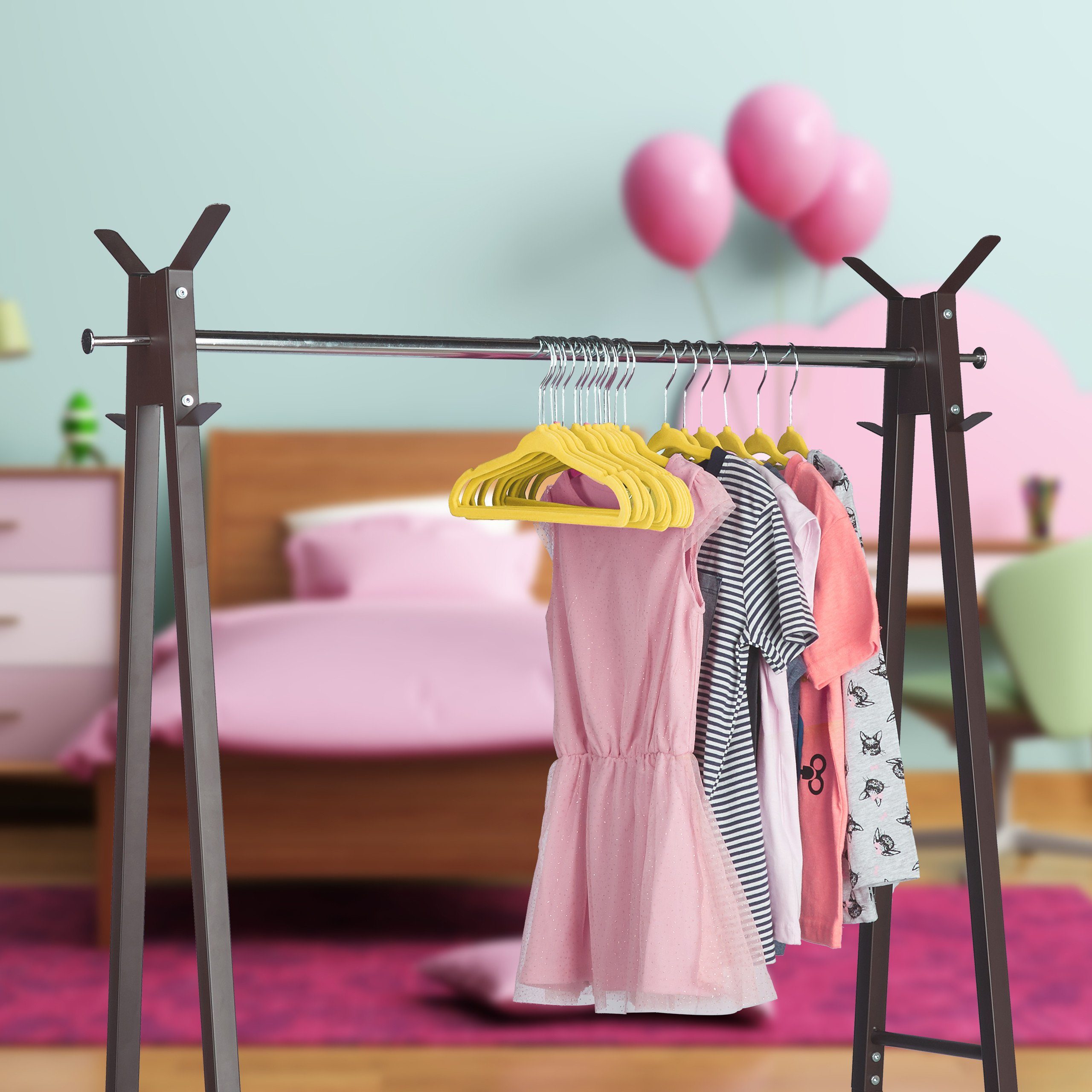 relaxdays Kleiderbügel Kinder 20er Set, Gelb günstig online kaufen