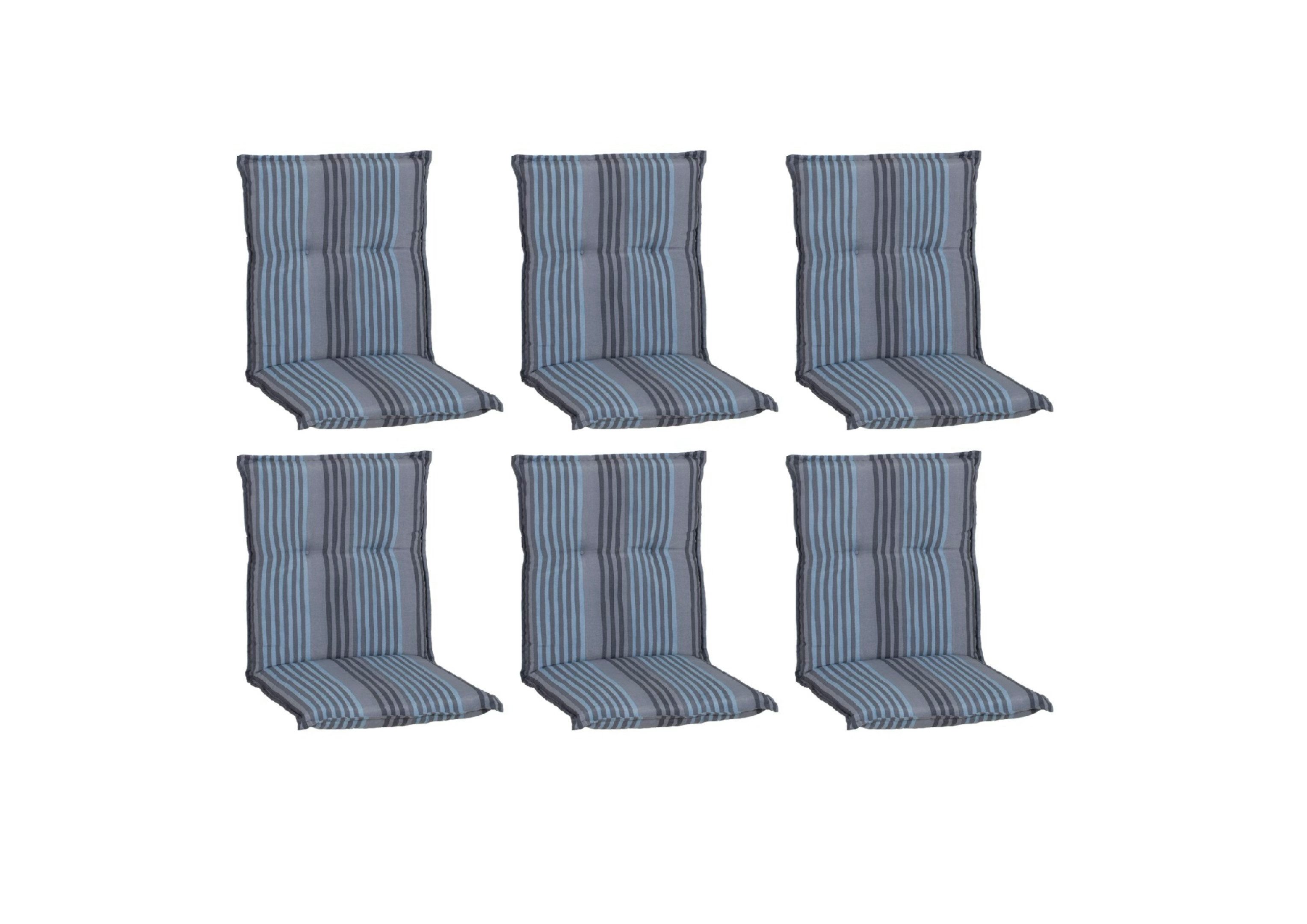 Beo Sitzauflage Niedriglehner Tissa 6er Set Blau-Grau günstig online kaufen