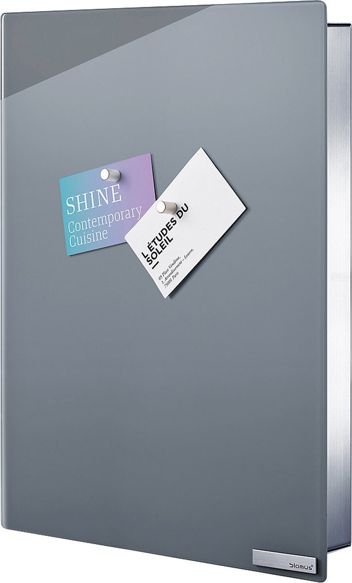 blomus Schlüsselkasten Velio mit Magneten 40x30 cm grau (Set, 6 St., VELIO), Magnettür