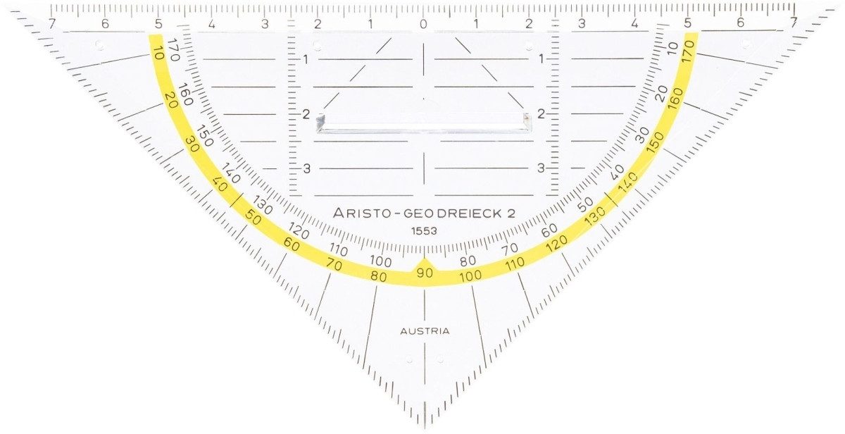 ARISTO Geodreieck Geo-Dreieck mit Griff Acryl 160mm glasklar