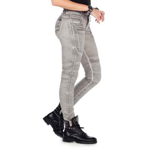 Cipo & Baxx Slim-fit-Jeans mit trendigen Abnähern im Straight Fit