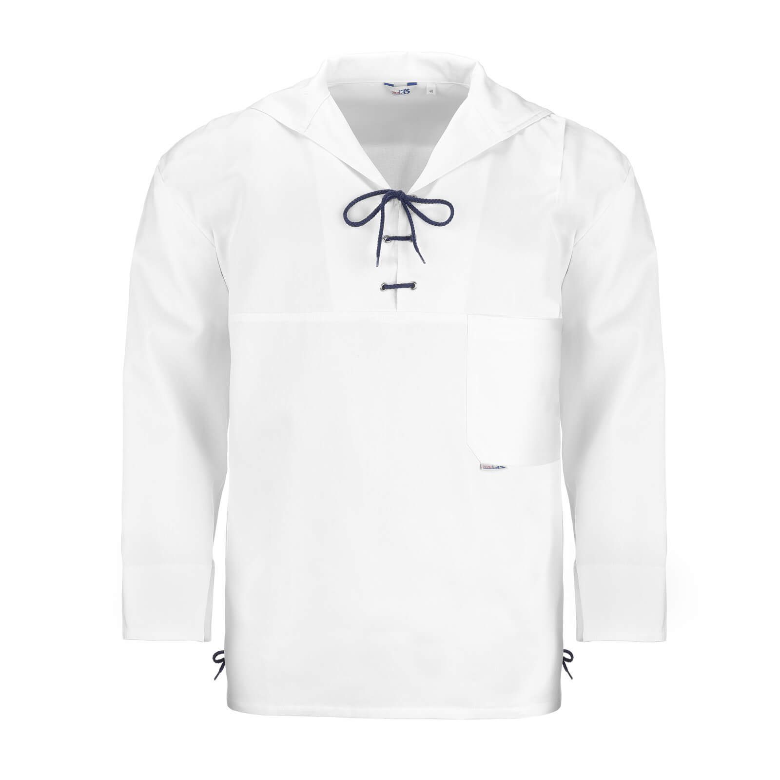 modAS Langarmhemd Unisex Schlupfblouson Maritim - Fischerhemd mit Kordelschnürungen