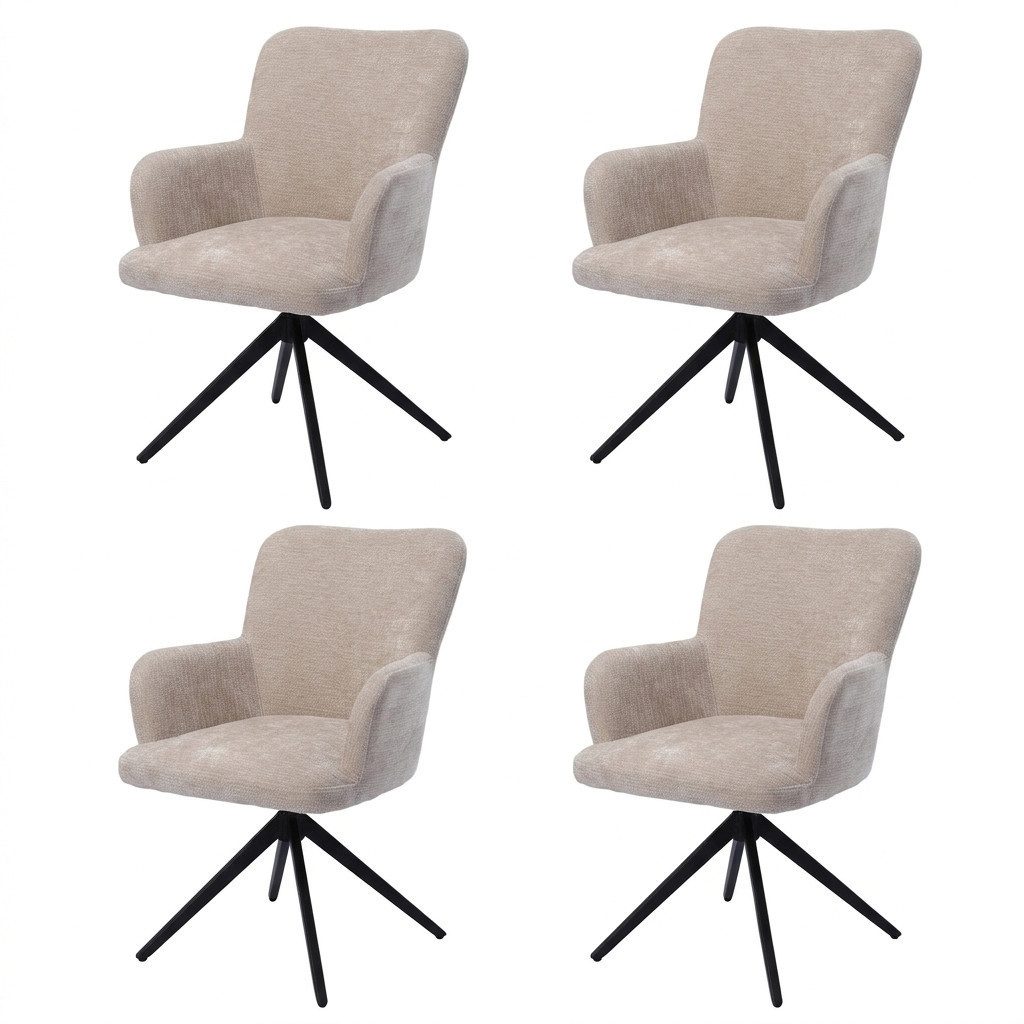 HomeMiYN Esszimmersessel Moderne drehbarer 2/4/6er-Set Sessel bis 120 kg für Wohnzimmer (4-St), Polsterstuhl mit Chromgestell 360° drehbar Restaurantstuhl