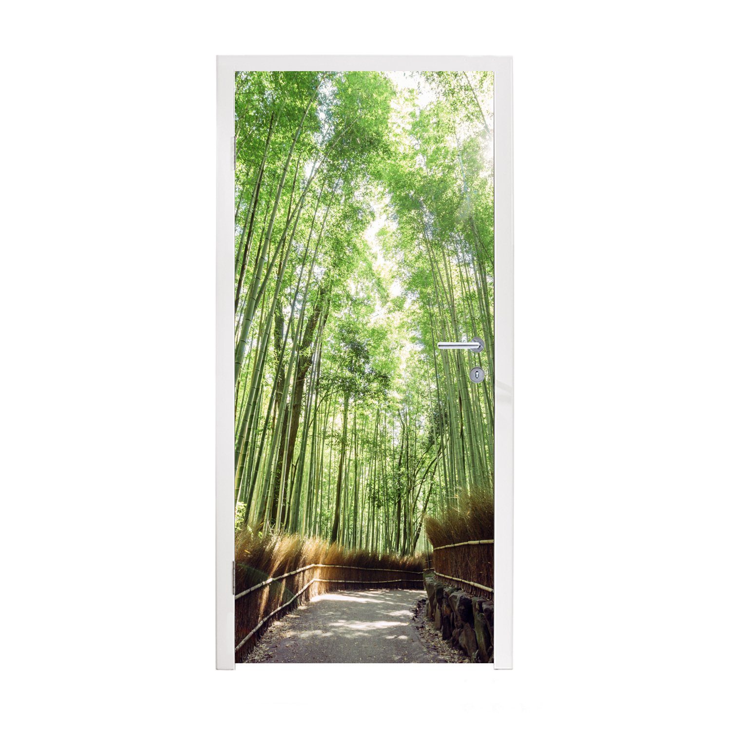 MuchoWow Türtapete Bambushain in Arashiyama Japan, Matt, bedruckt, (1 St), Fototapete für Tür, Türaufkleber, 75x205 cm
