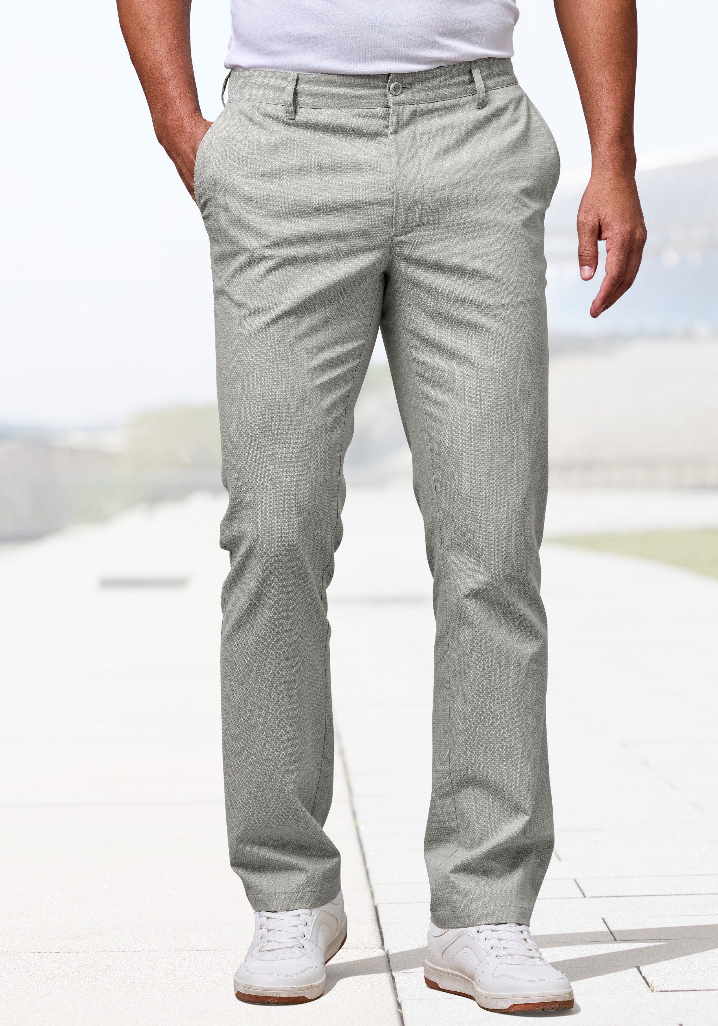 H.I.S Stoffhose aus leicht elastischer Struktur-Qualität bequeme Hose in 3 Längen: 30 & 32 & 34