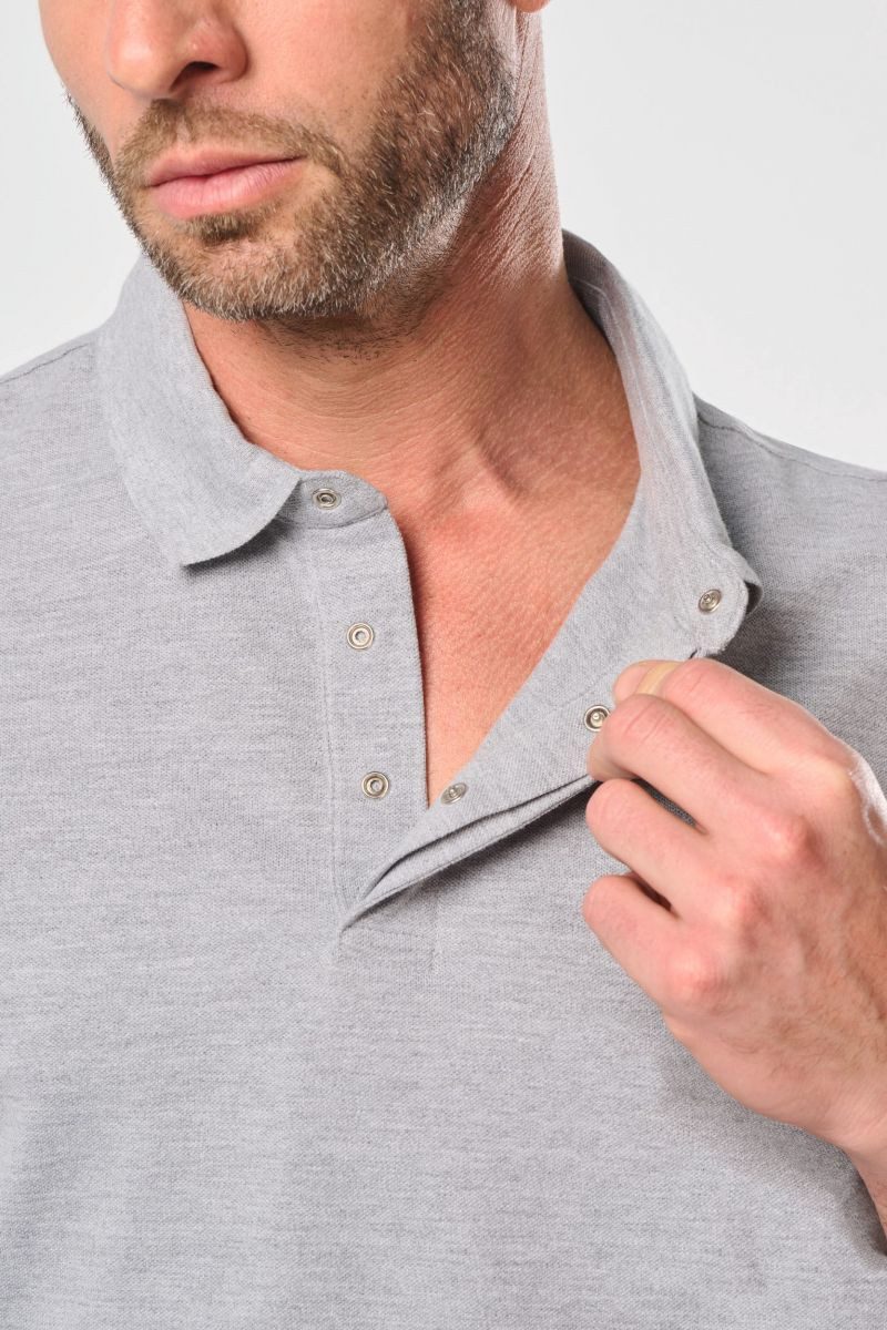 WK. Designed To Work Poloshirt Kurzarm-Polohemd für Herren mit Druckknopfleiste am Kragen