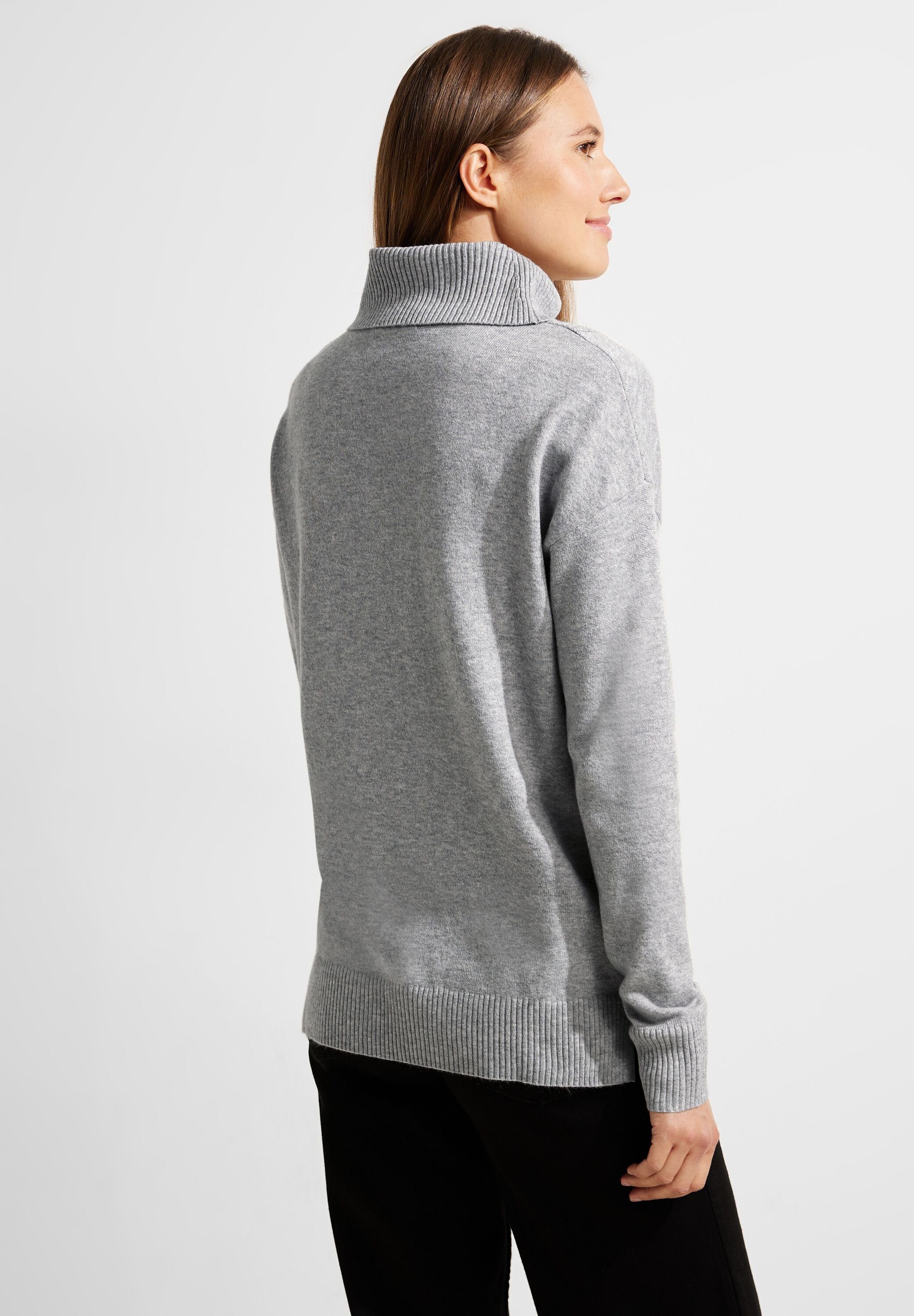 CECIL Rollkragenpullover mit Rippstrick