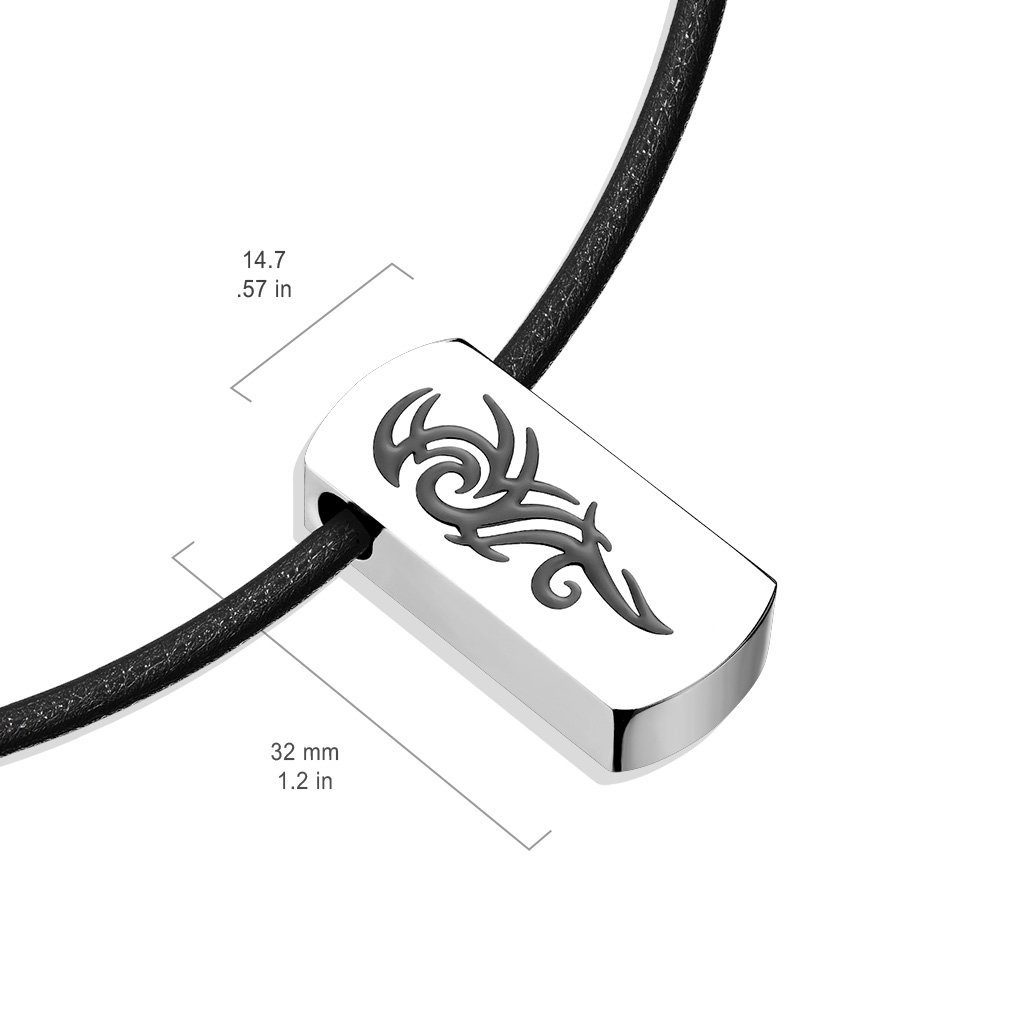 Necklace Unisex schwarz Edelstahl-Anhänger (1-tlg), BUNGSA mit silbernem Halskette Halskette Ketten-Set