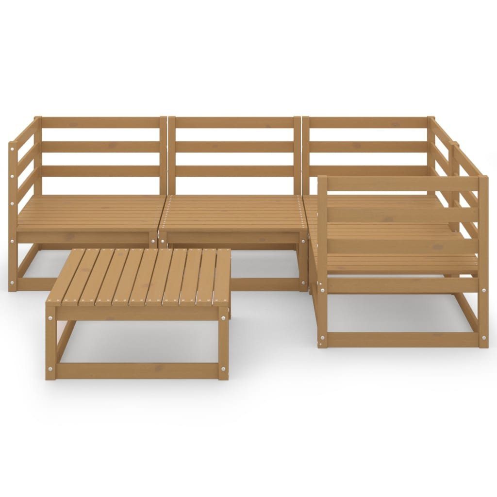 Garten-Lounge-Set (1-tlg) Kiefer, 5-tlg. vidaXL Gartenlounge-Set Massivholz Honigbraun