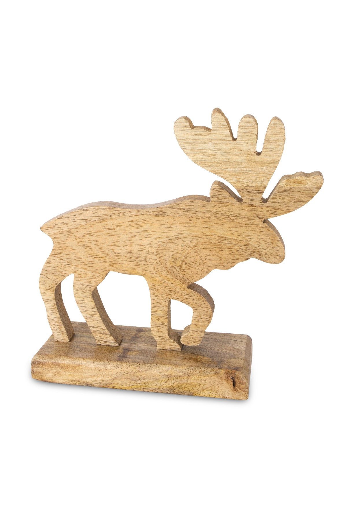 RIFFELMACHER & WEINBERGER Christbaumschmuck Deko-Elch stehend, Massivholz Braun Natur, 22×23