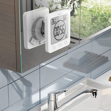 FeelGlad Wecker »LCD Digital Wasserdicht Badezimmer Wanduhr Duschuhr Timer Temperatur Feuchtigkeit Küche Toilette Wecker«