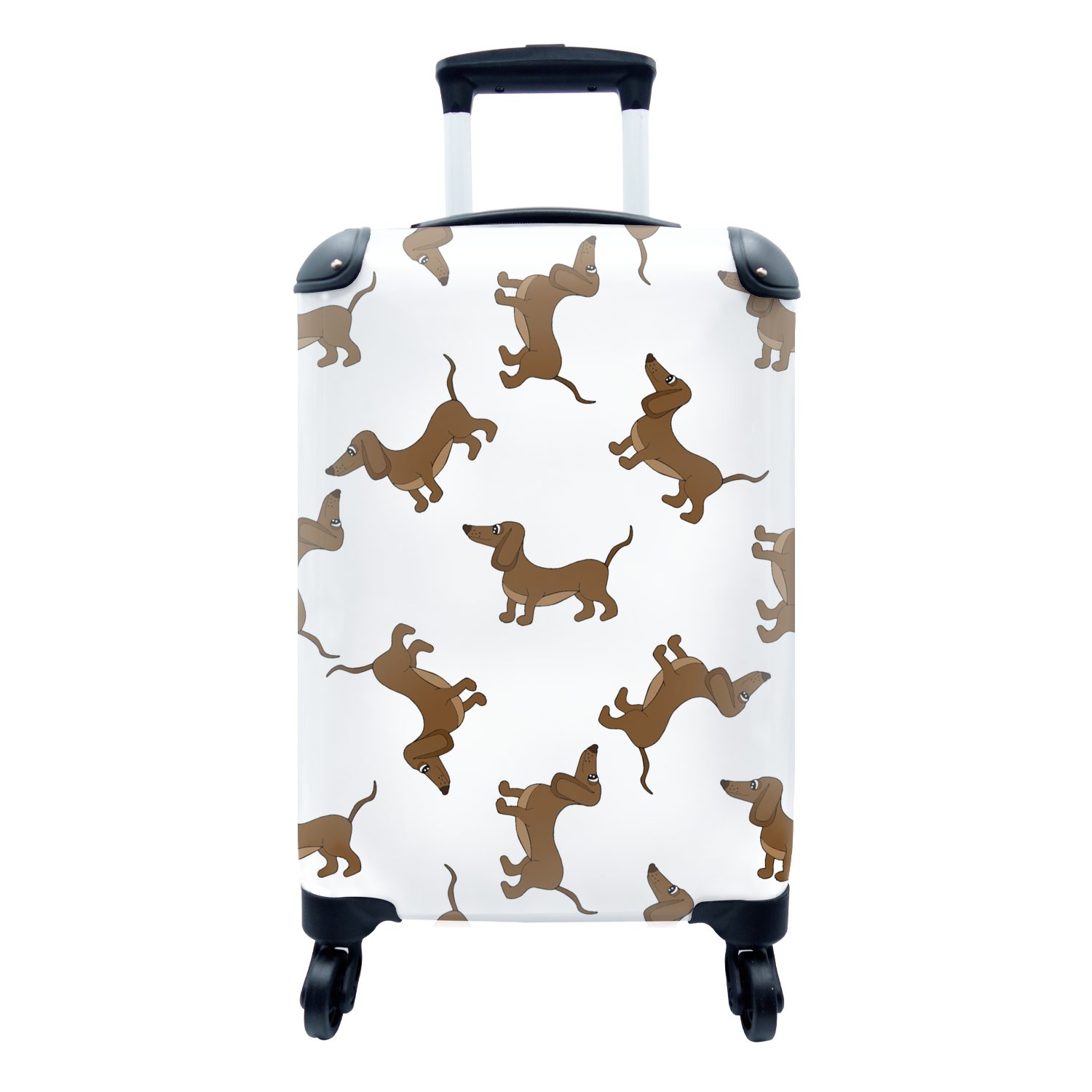 MuchoWow Handgepäckkoffer Muster - Hund - Dackel - Jungen - Mädchen - Kinder - Kinder, 4 Rollen, Reisetasche mit rollen, Handgepäck für Ferien, Trolley, Reisekoffer