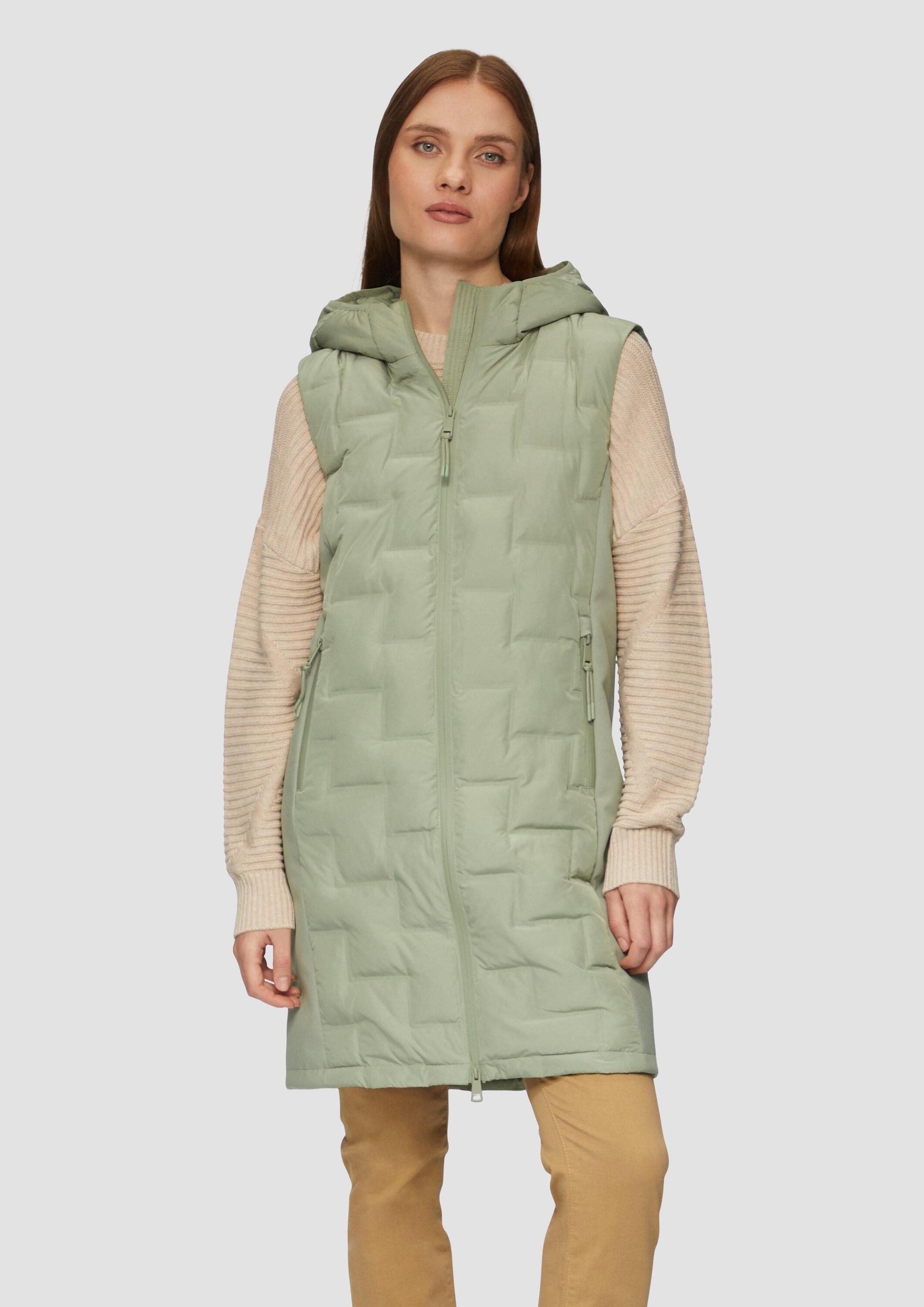 s.Oliver Outdoorjacke Outdoor-Weste Leichte Weste im Fabricmix mit Prägung