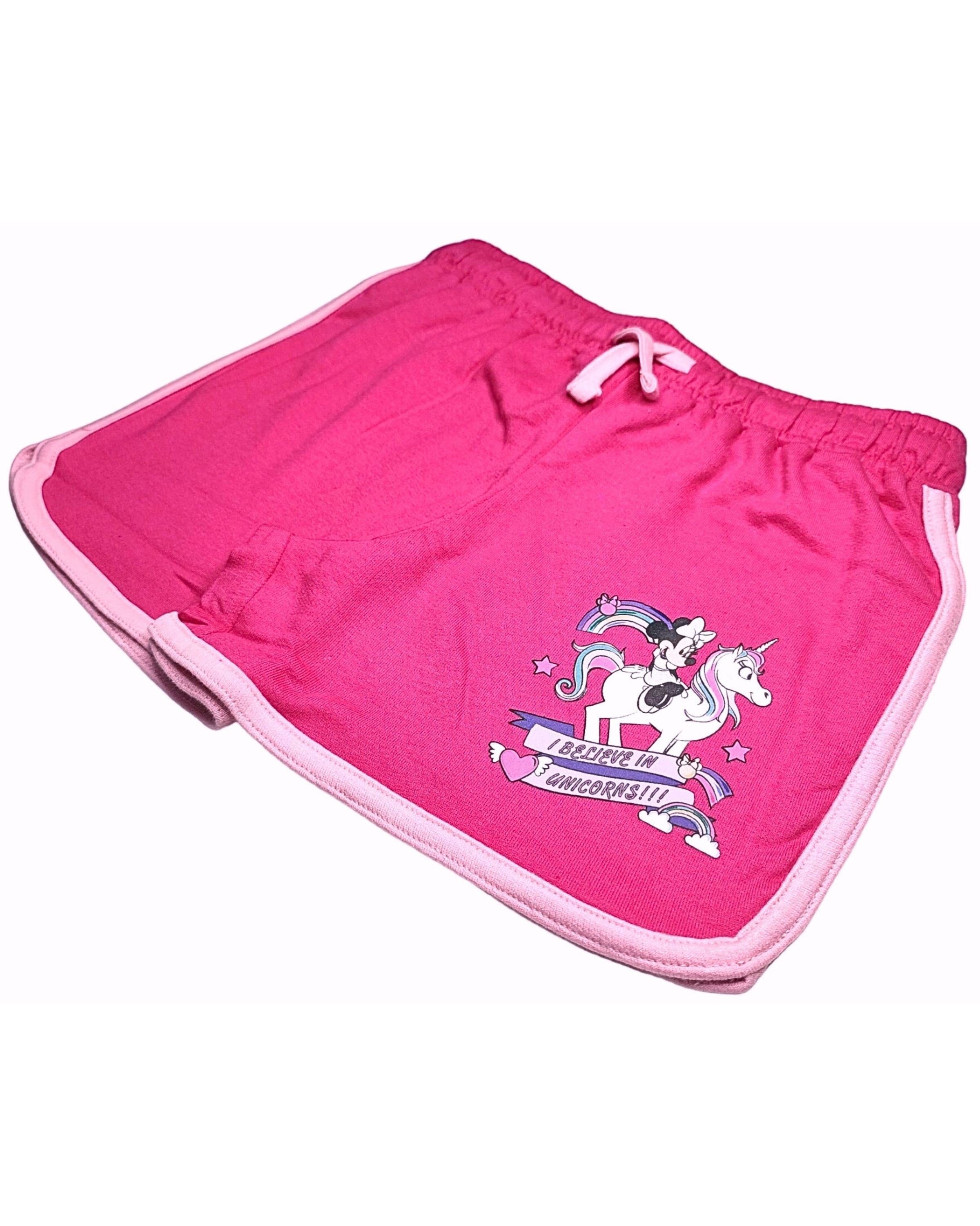 Gr. believe Baumwolle Minnie I Disney Hose Mädchen - Unicorns Shorts in cm - 98 128 Pink Maus Minnie aus kurze Mouse