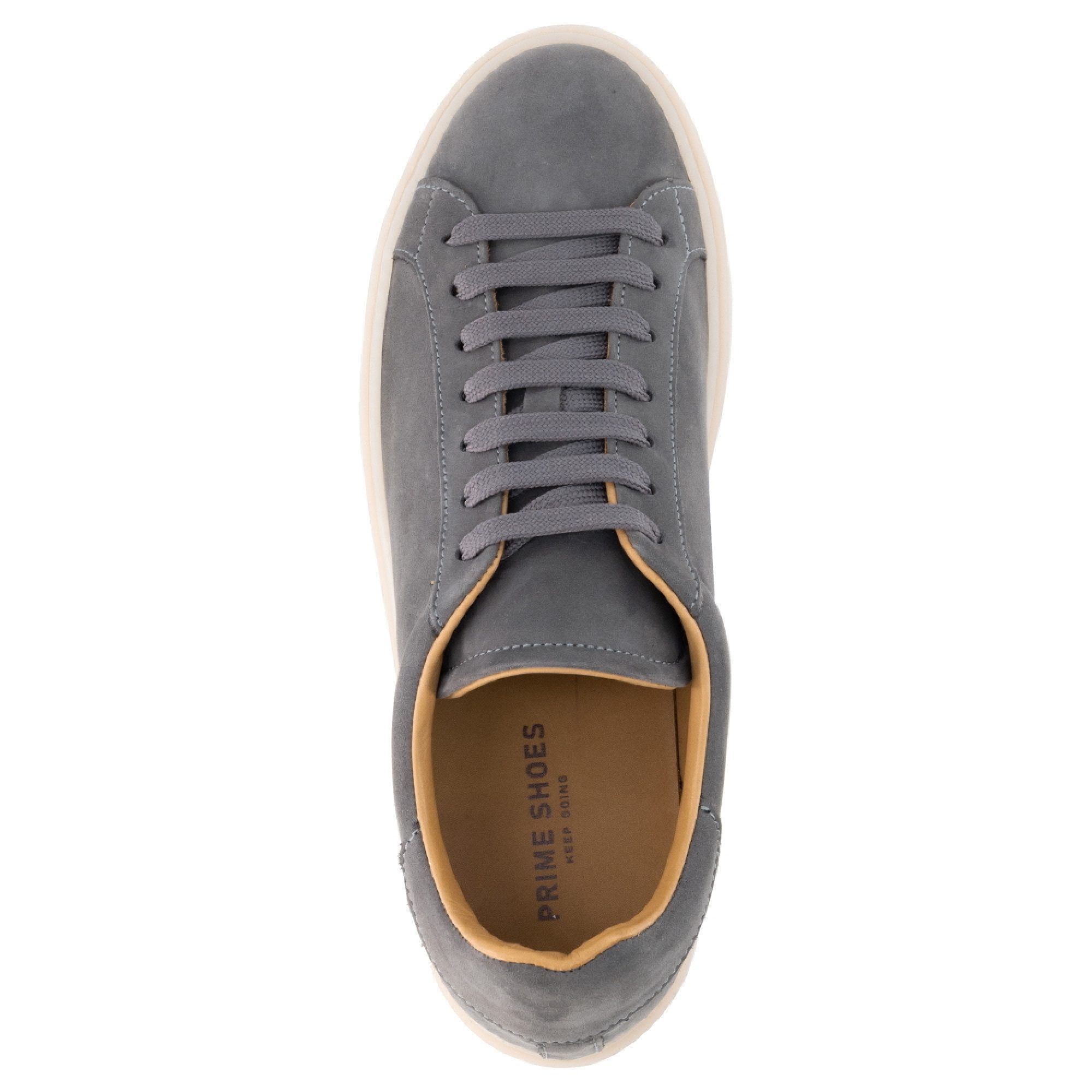Prime Shoes Prime Shoes GROOVER Herren Sneaker Nubuk Lavagne/Grau Schnürschuh