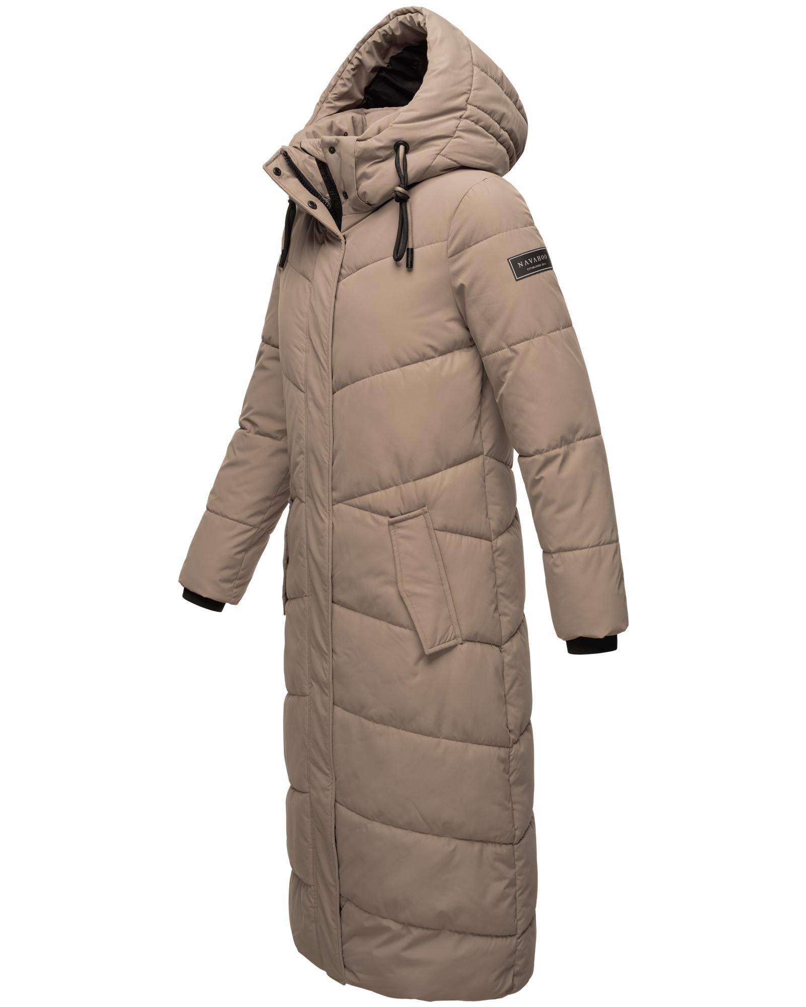 Navahoo Steppmantel Hingucker XIV Damen Wintermantel mit abnehmbaren Kunstfellkragen