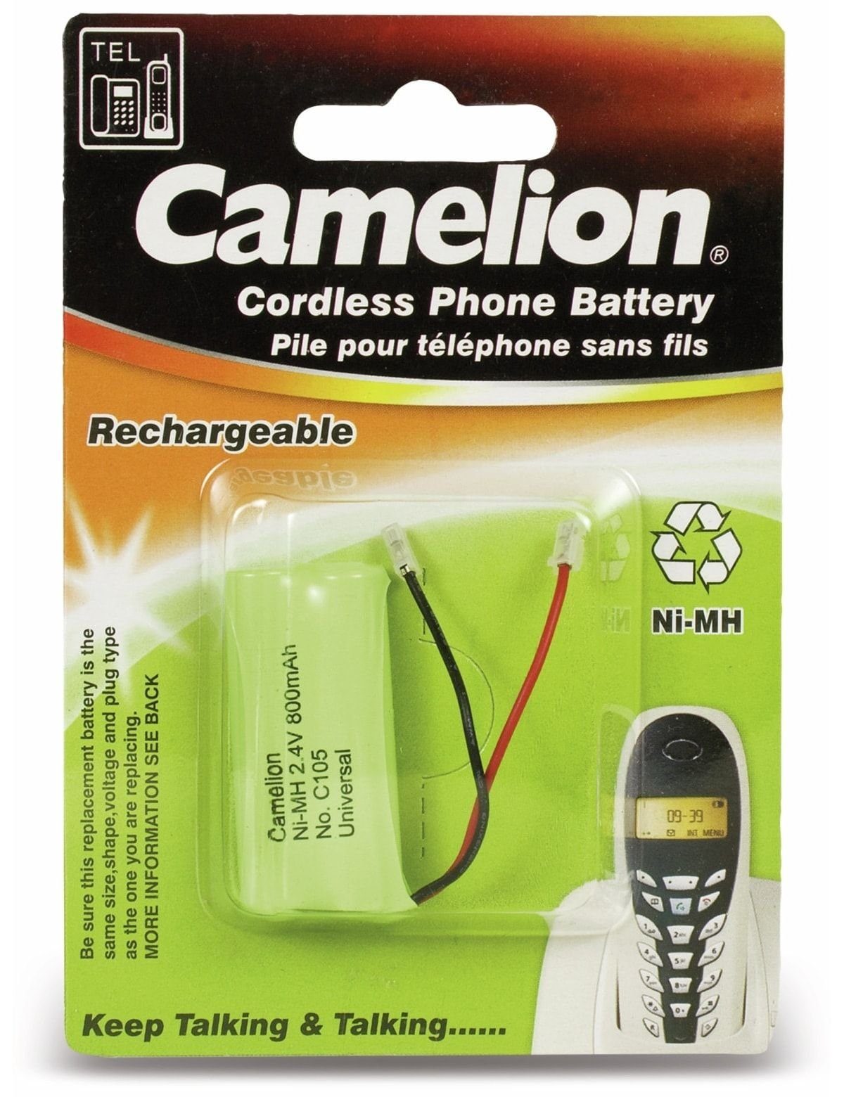 Camelion Telefonzange CAMELION NiMH-Akkupack 2,4V/800mAh 1 Stück