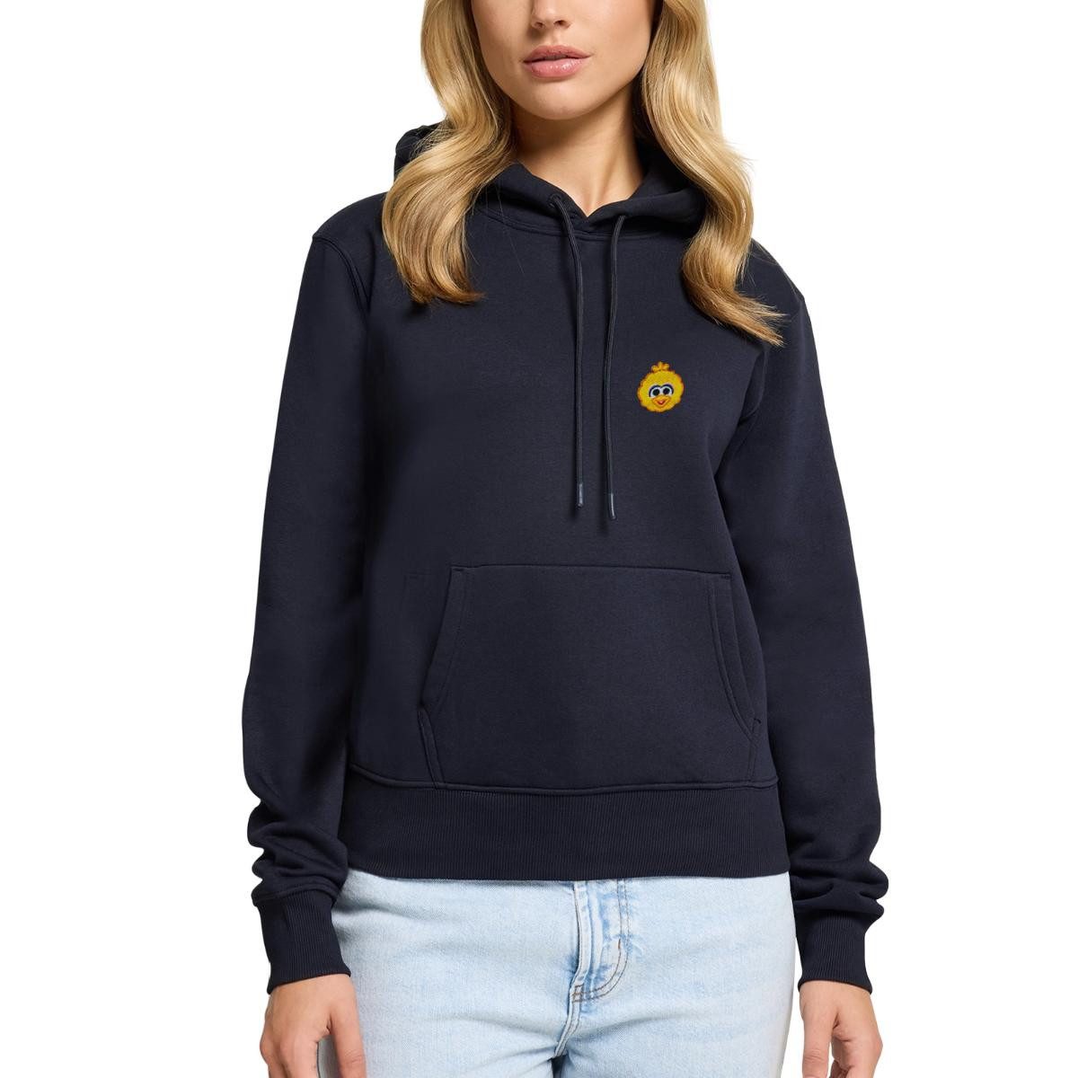 Spreadshirt Hoodie Sesamstraße Bibo Als Stickmotiv Damen Premium Hoodie (1-tlg)