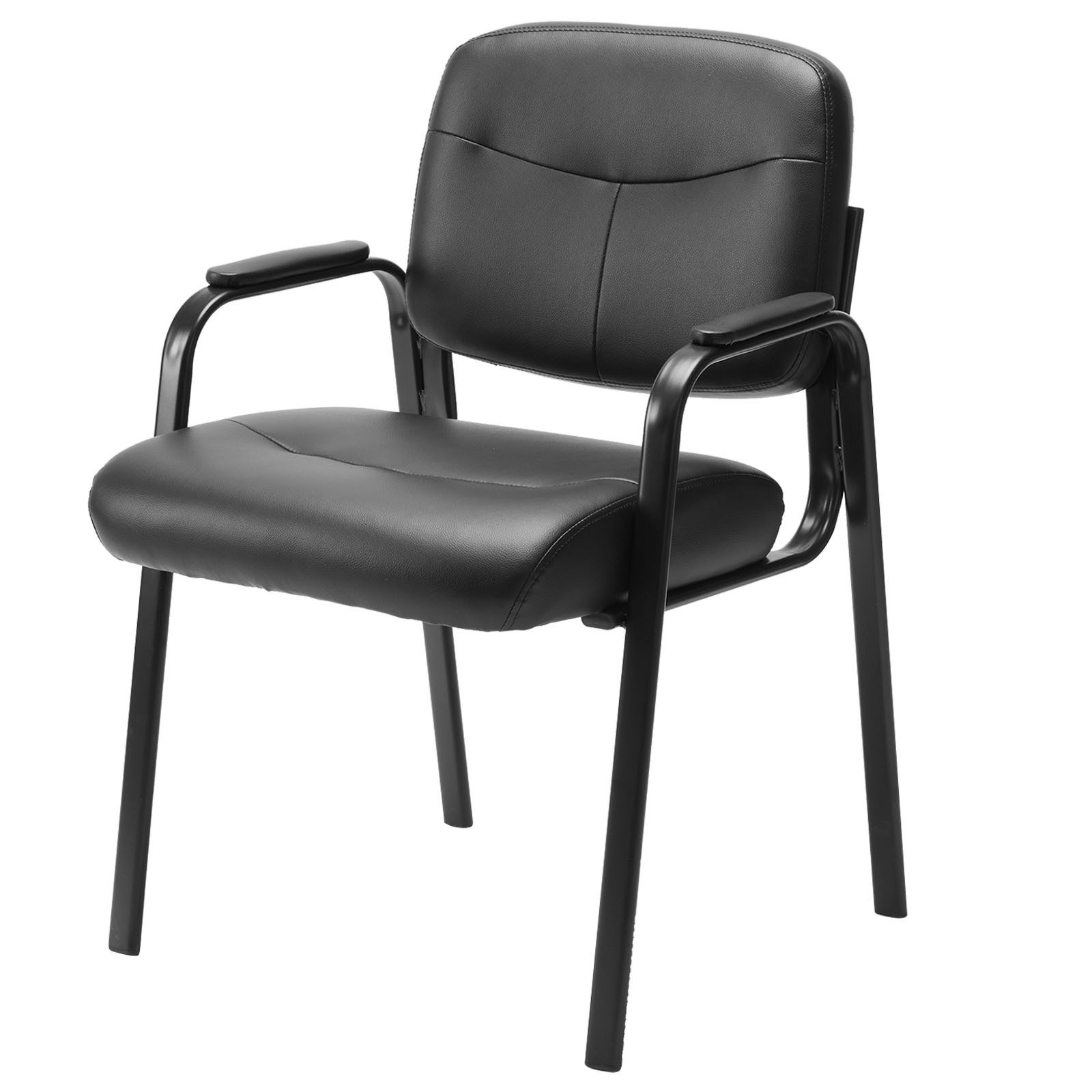 Refined Living Bürostuhl Besucherstuhl Konferenzstühle mit Gepolsterten Armlehnen PU-Leder Büro (Wartezimmerstuhl mit Gepolsterte Rückenlehne Stabile Metallbeine, 1 St), für den Besprechungsraum im Empfangsbereich Hotellobby, Bahnhofshalle