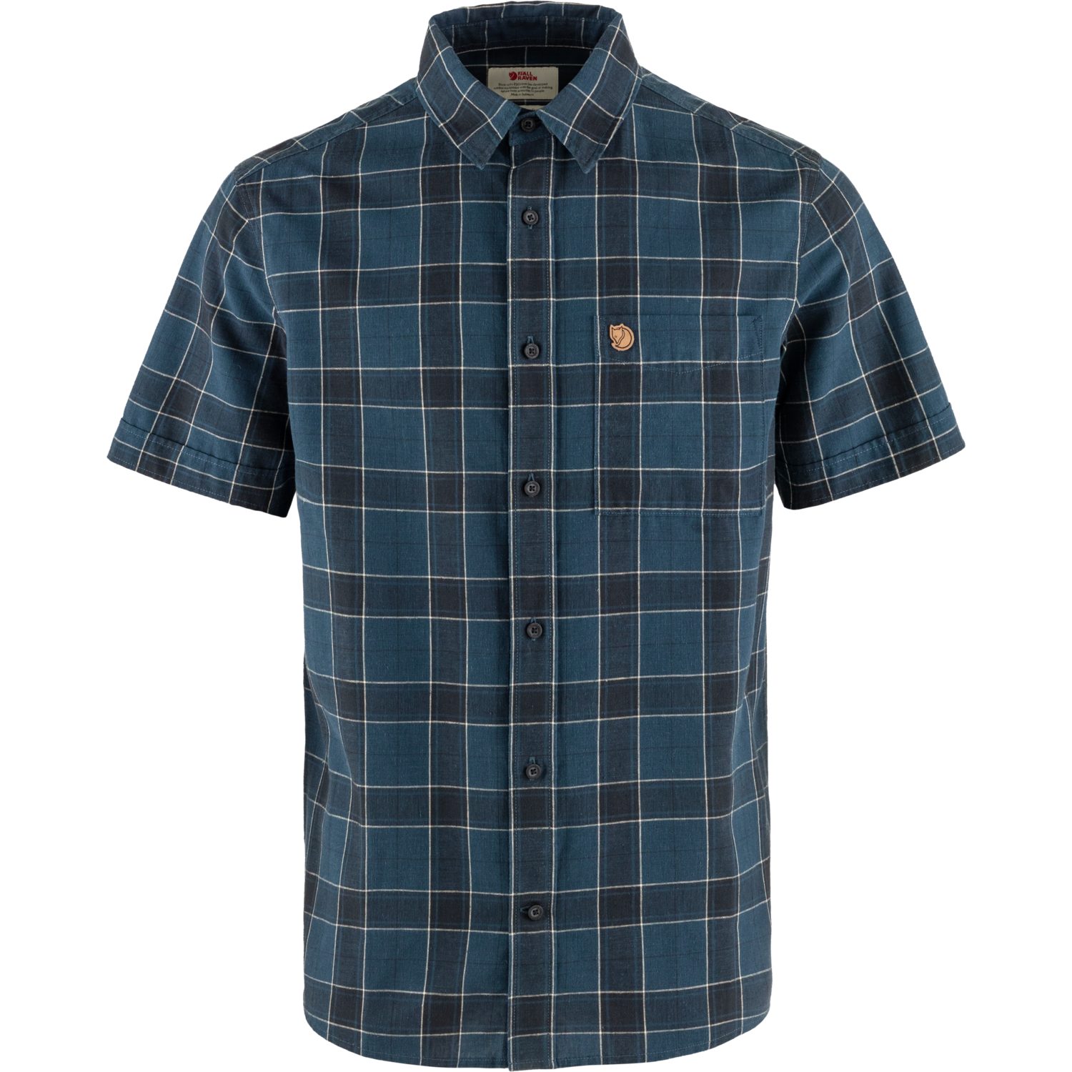 Funktionshemd FJÄLLRÄVEN Övik Travel Shirt SS M Indigo Blau