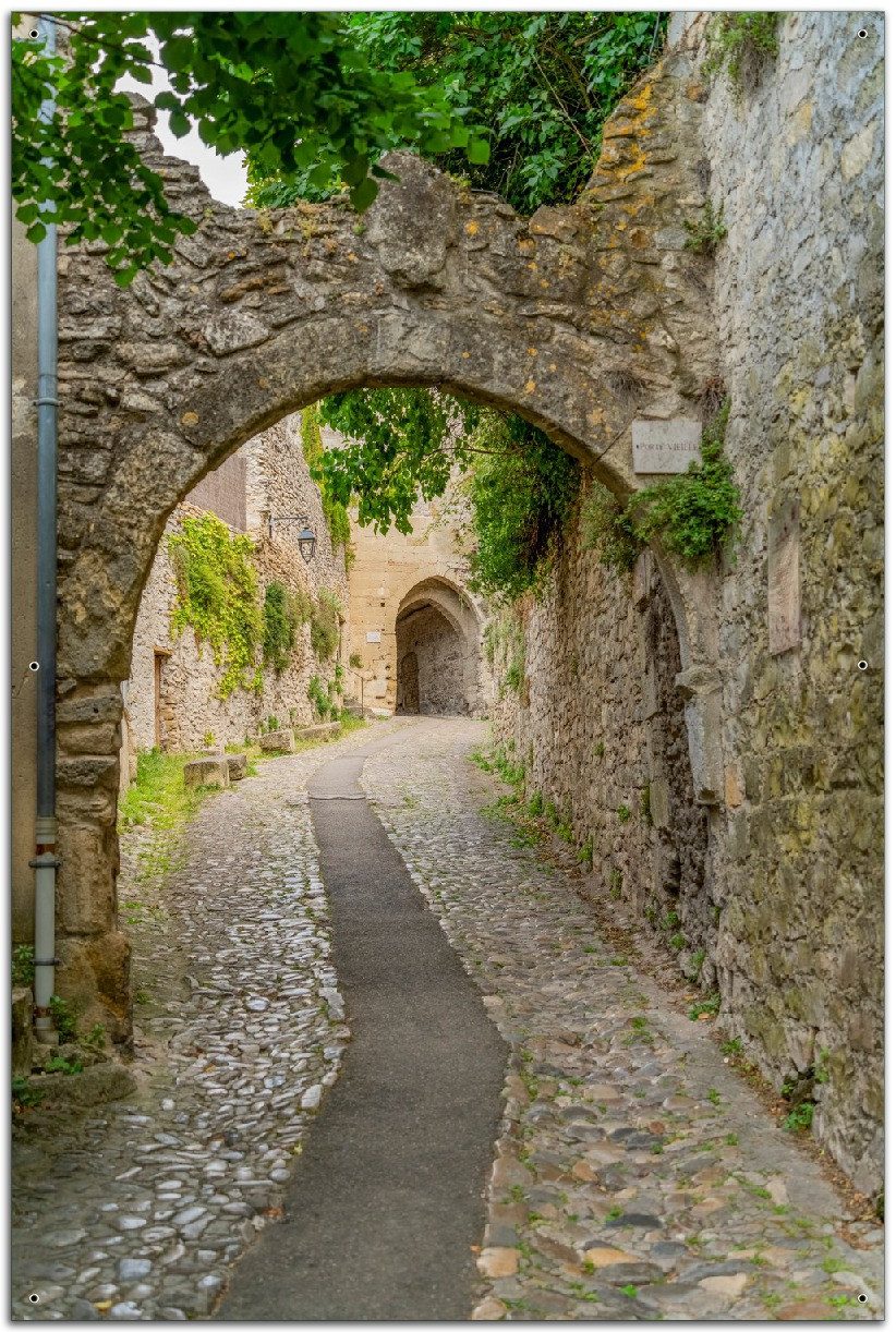 Wallario Sichtschutzzaunmatten Verwinkelte Gasse