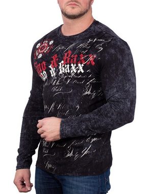 Cipo & Baxx Sweatshirt Herren Longsleeve BA-CL489 (1-tlg) Markenschriftzug auf der Brust