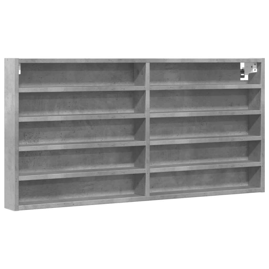 vidaXL Regal Vitrinenschrank Betongrau 100x8,5x50 cm günstig online kaufen
