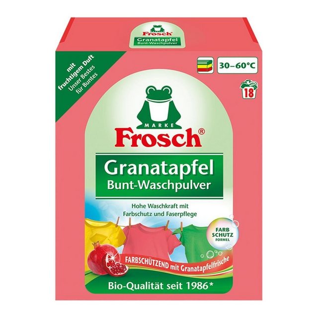 FROSCH Frosch Granatapfel Bunt-Waschpulver 1,35 kg – Mit fruchtigem Duft (1er Colorwaschmittel