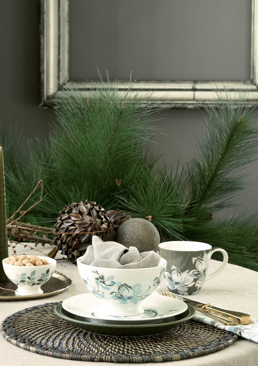 Greengate Becher Alice Becher mit Henkel olive green 0,4l, Steingut