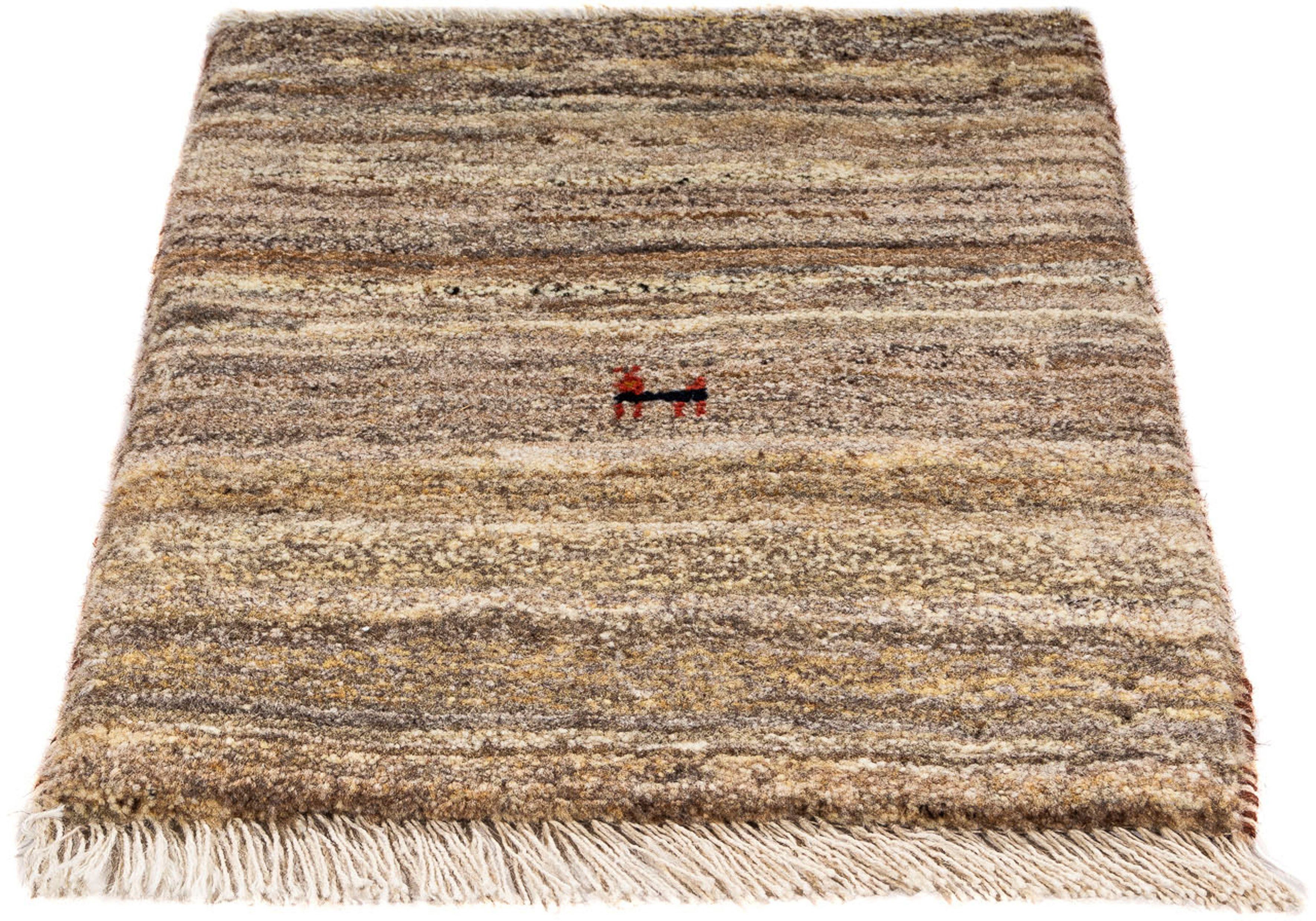 Wollteppich Gabbeh - Loribaft Perser - 60 x 40 cm - mehrfarbig, morgenland, rechteckig, Höhe: 12 mm, Wohnzimmer, Handgeknüpft, Einzelstück mit Zertifikat