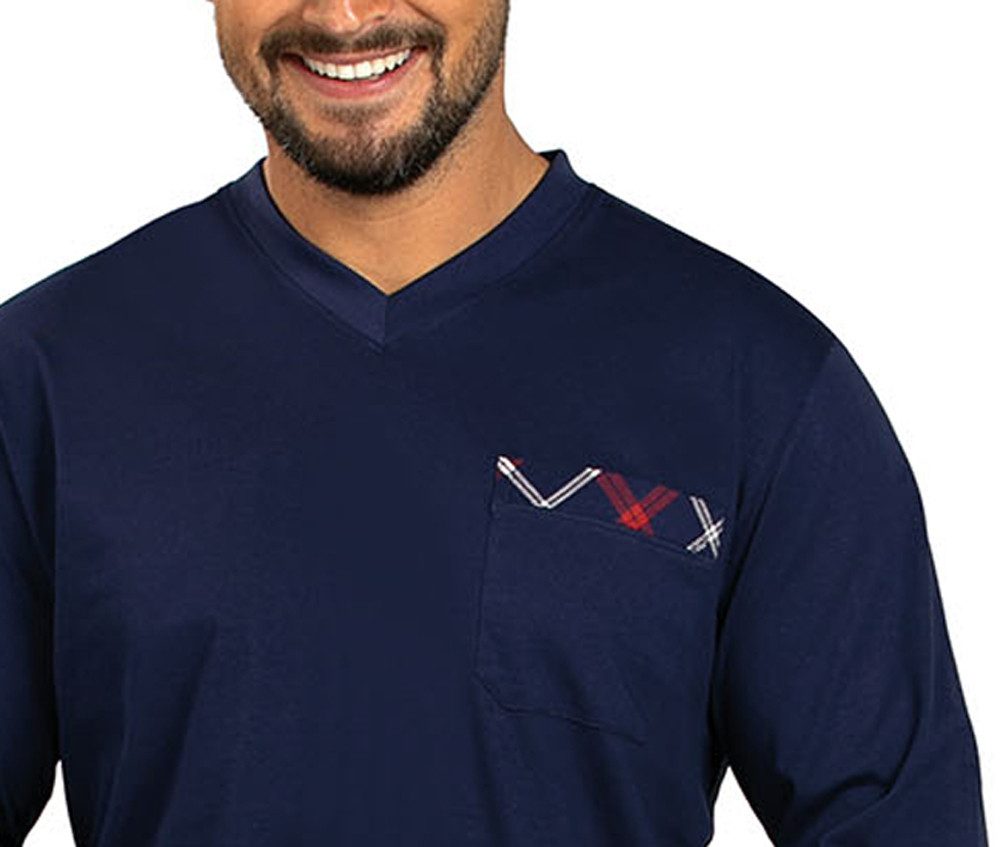 Comte Schlafanzug Cosy Chic (Set, 2 tlg., 2-teilig) Herren Pyjama lang Langarm Baumwolle