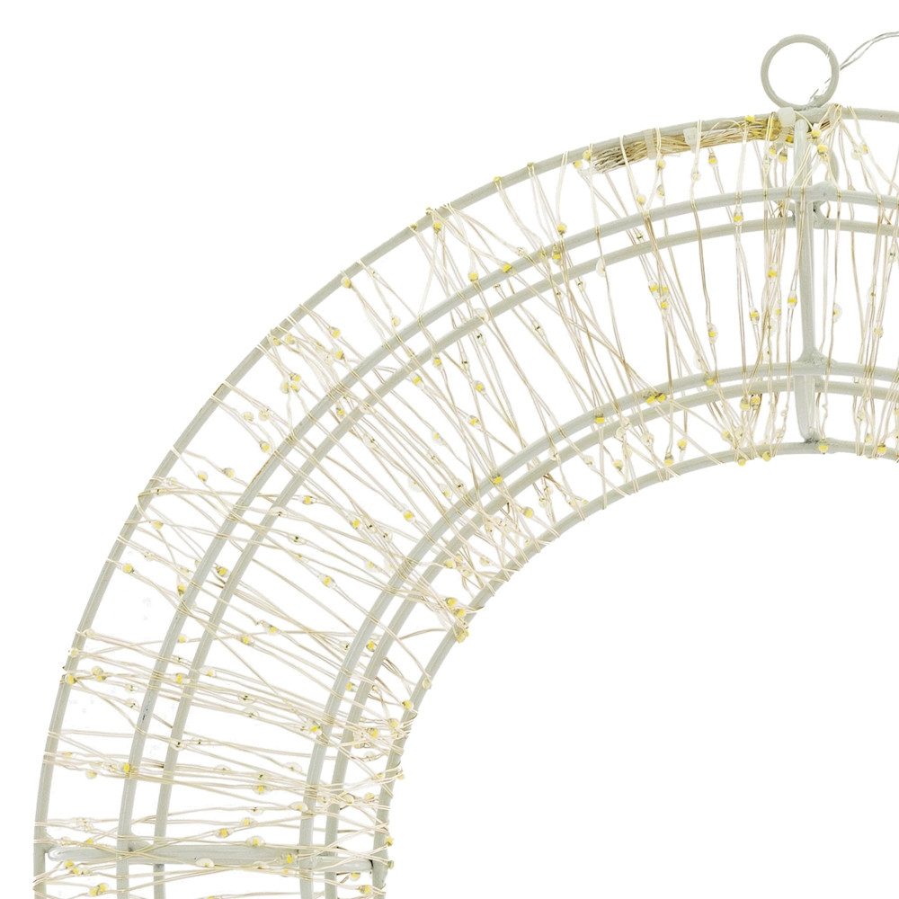 ECD Germany Dekokranz Wandkranz Hängekranz Weihnachts Kranz Lichterkranz Dekorationskranz, Türkranz Ø38cm 960 LEDs & Timer Innen/Außen IP44 wetterfest Warmweiß