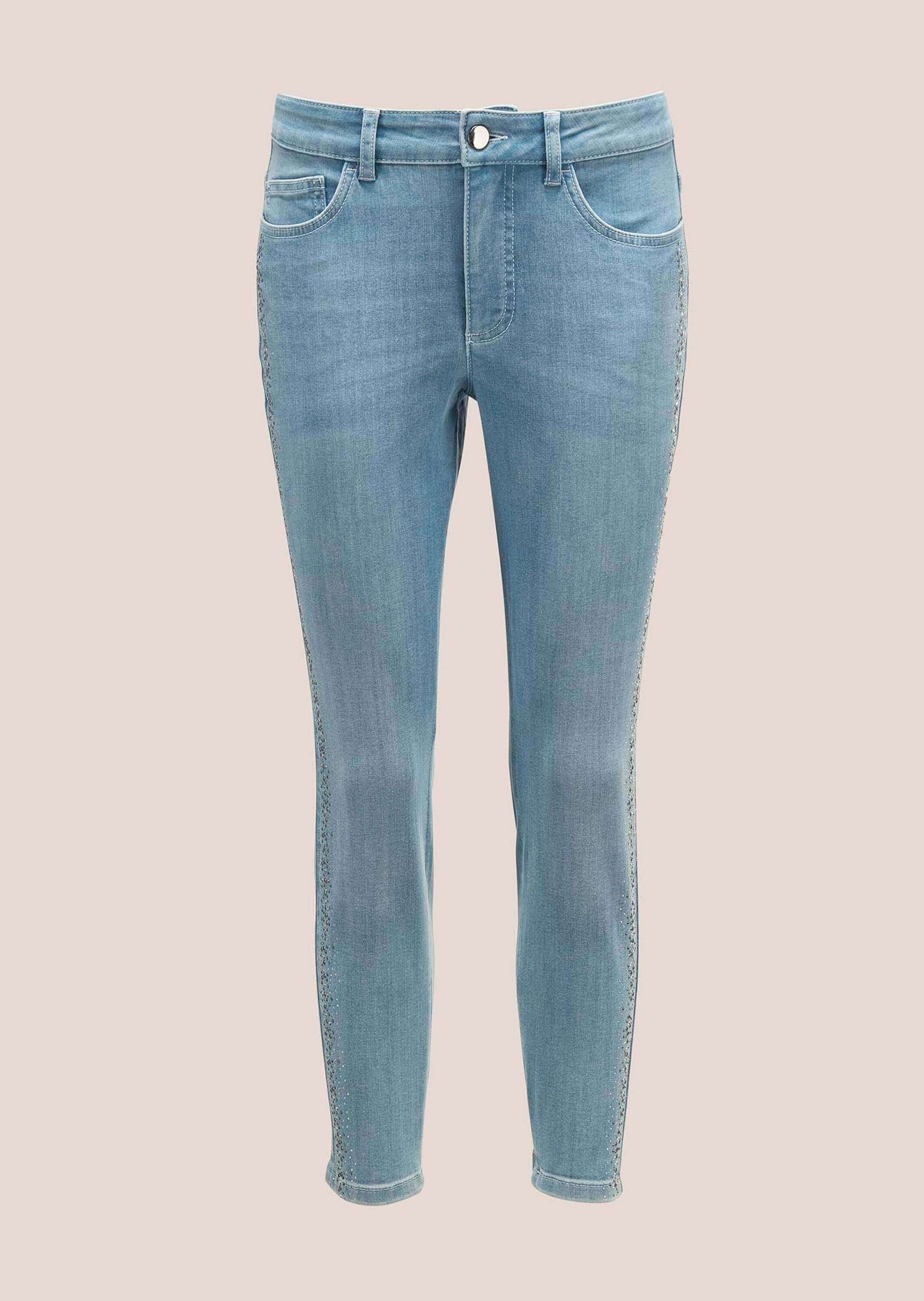 Gerade Jeans Moderne Steinchen-Jeans in 7/8-Länge