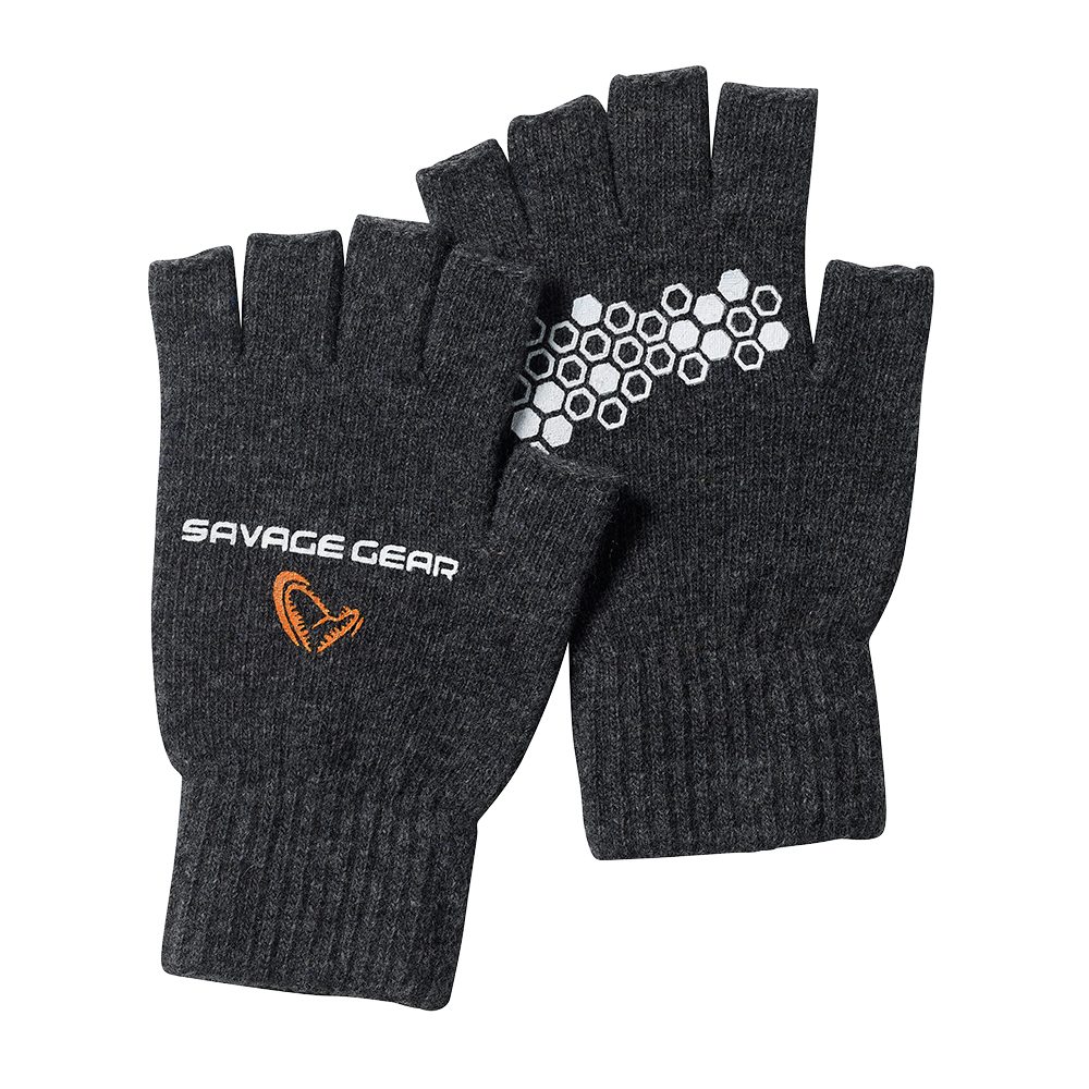 Savage Gear Angelhandschuhe Halbfinger Handschuhe M - XL Anglerhandschuhe Angeln Jagd Outdoor speziell dafür entwickelt um Wärme und Komfort bei Kälte zu bieten