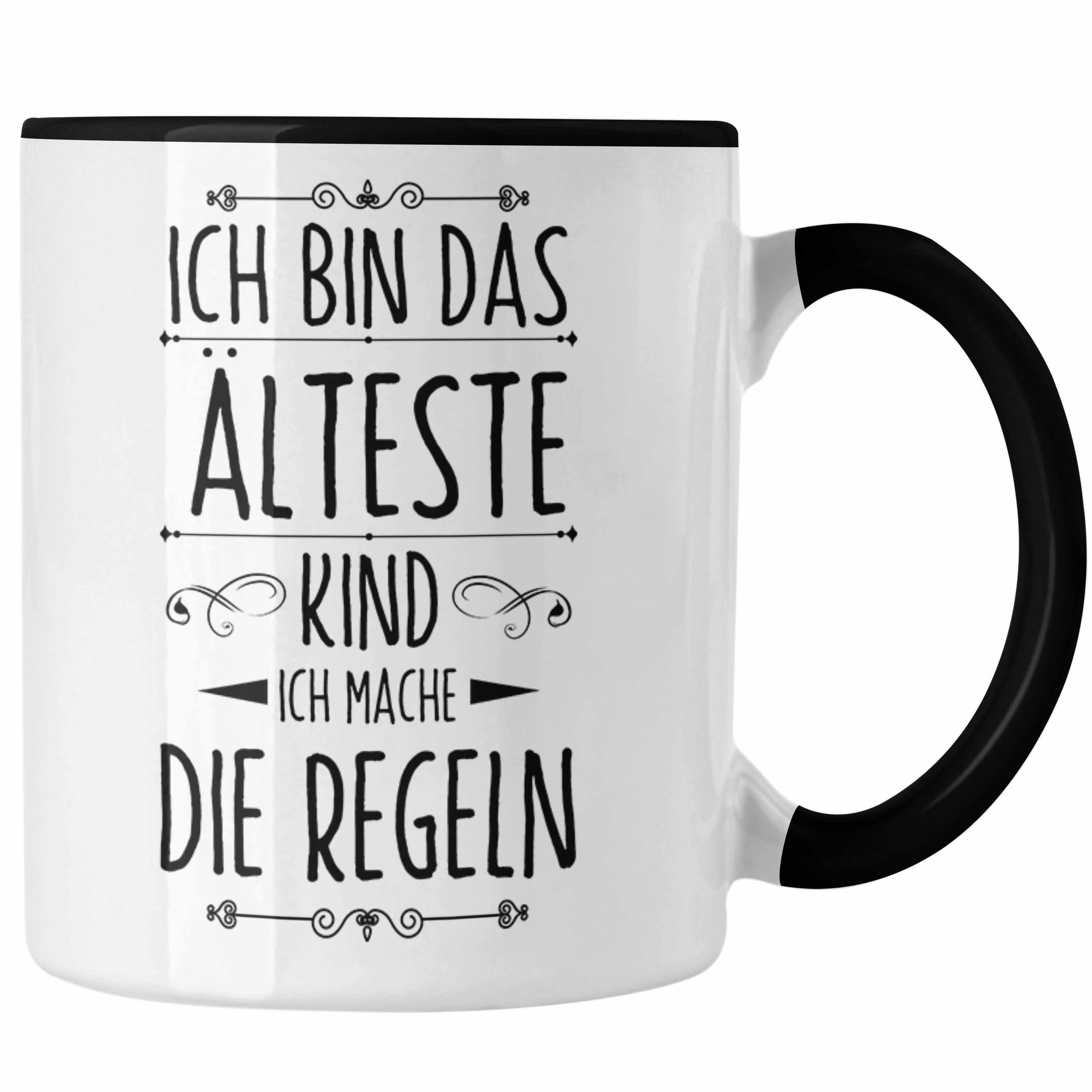 Trendation Tasse Ich Bin Das Älteste Kind Tasse Geschenk Große Schwester Geschwister B Schwarz