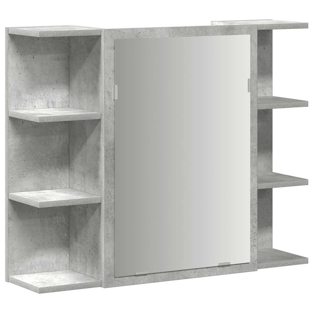 vidaXL Badezimmerspiegelschrank Bad-Spiegelschrank Betongrau 80x20,5x64 cm Holzwerkstoff (1-St)