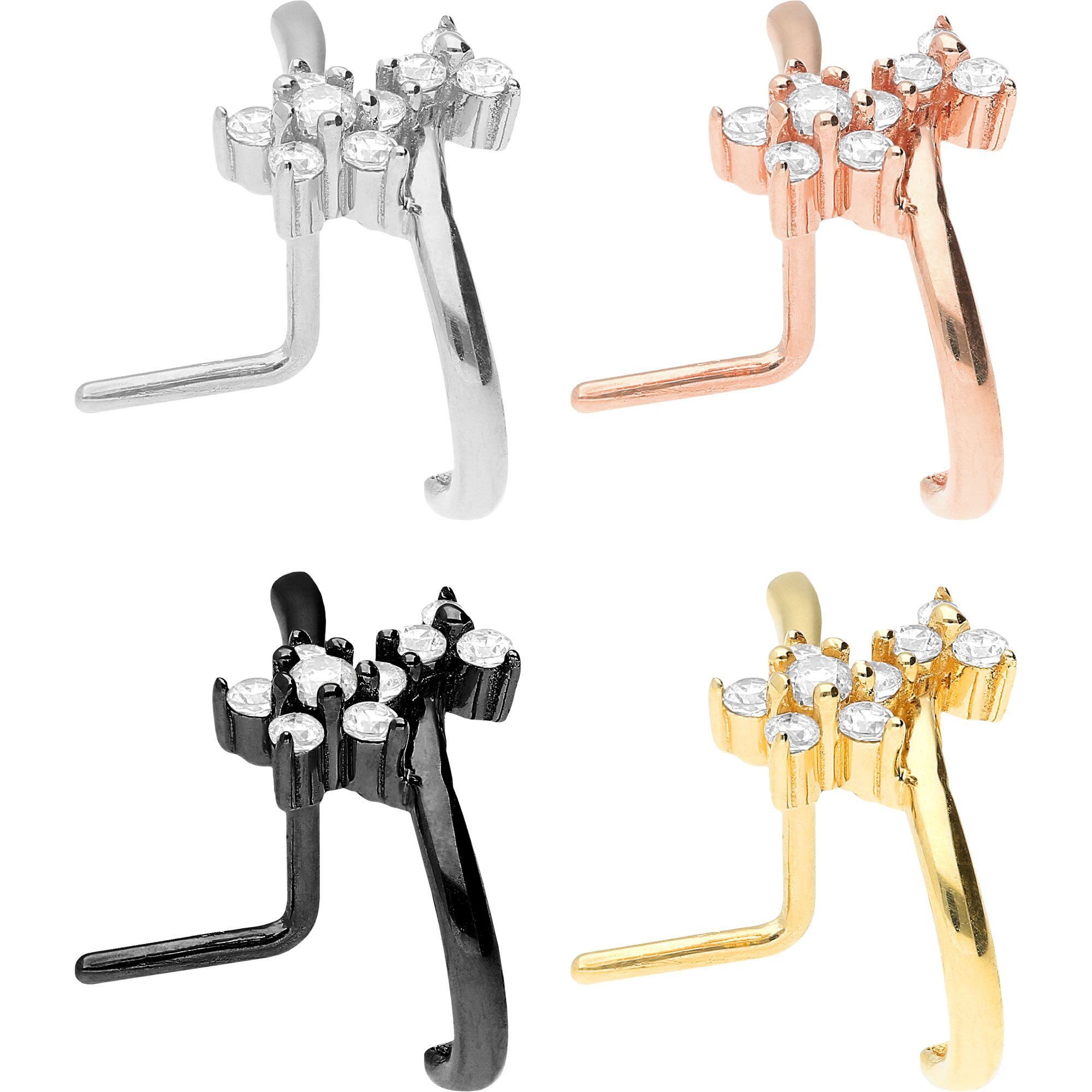 PIERCINGLINE Nasenpiercing Chirurgenstahl Nasenstecker KRISTALLBLUME (Nasen günstig online kaufen