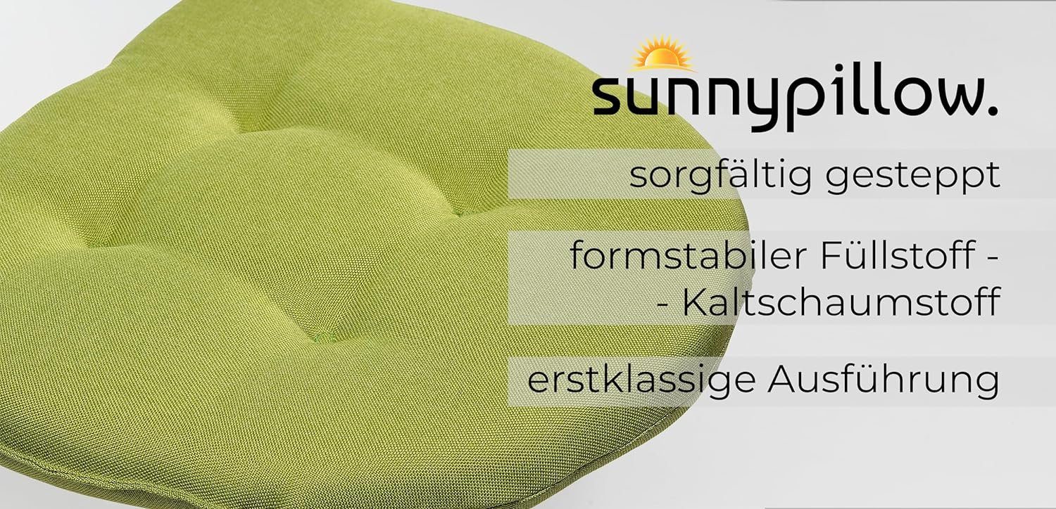 sunnypillow Stuhlkissen 4er Set Auflage 40x40 für Stühle, Bänke in Haus und Garten dick 5cm, Sitzkissen Sitzauflage Stuhlauflage Gartenkissen Esszimmerstuhl