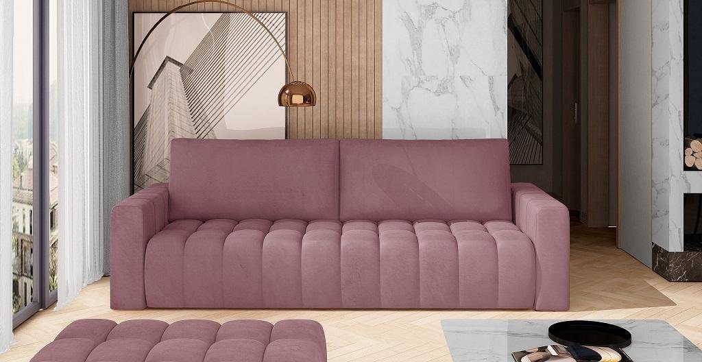 Couchen Sofa Couchen, 3Sitzer Europe Made JVmoebel Rosa Klassische in Sofa Textil Polster Dreisitzer