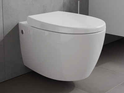 Aqua Bagno Tiefspül-WC AQUA BAGNO Spülrandloses Design Hänge-WC inkl.
