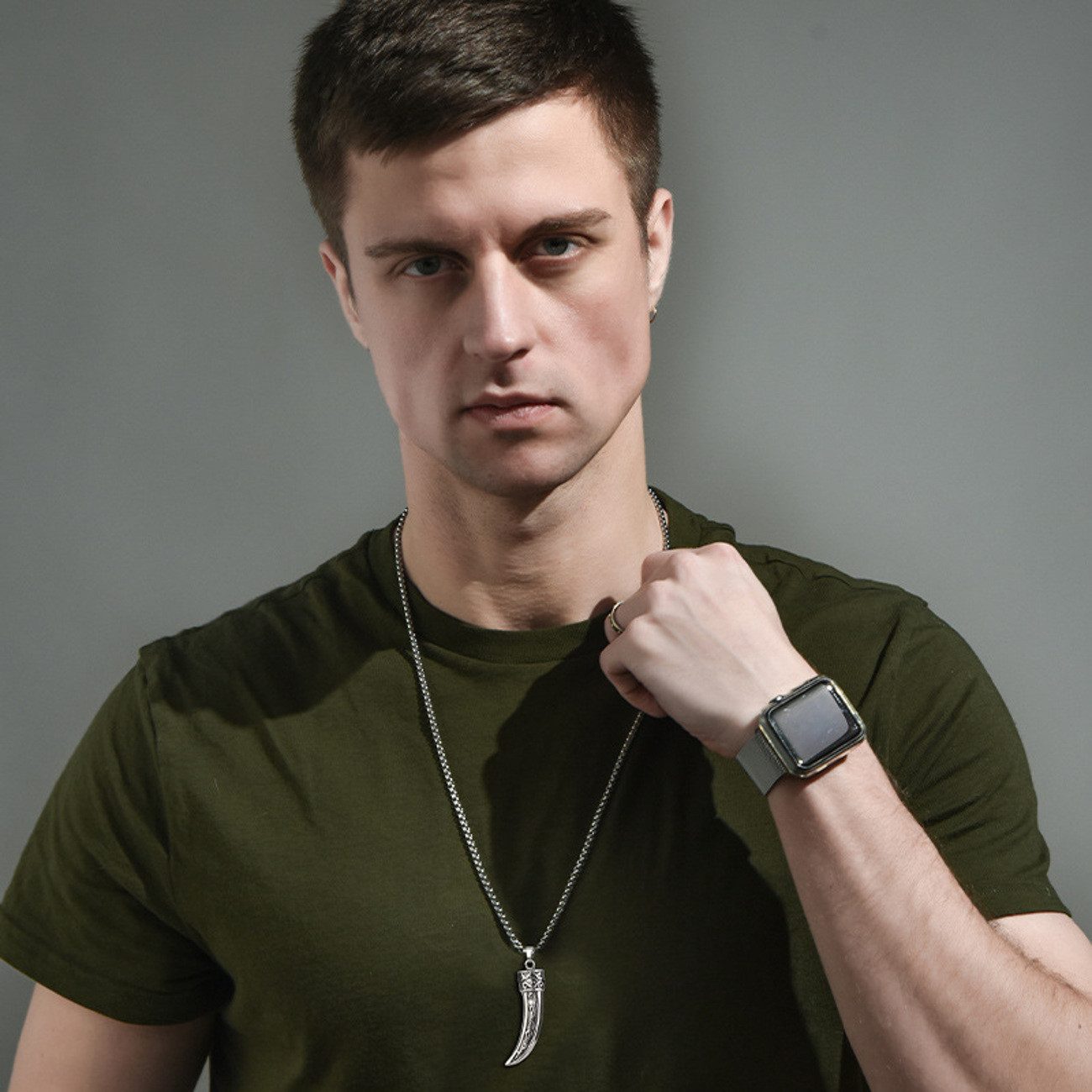 KARMA Kette mit Anhänger Halskette Silber Herren Edelstahl Schmuck 68 cm (K günstig online kaufen