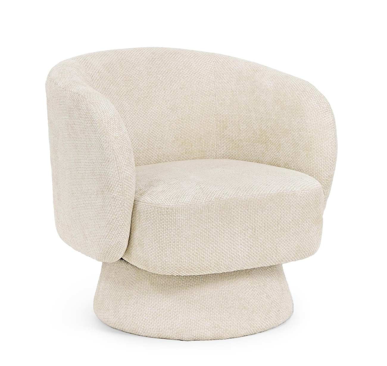 Bizzotto Drehsessel Julienne aus Stoff, Beige, günstig online kaufen