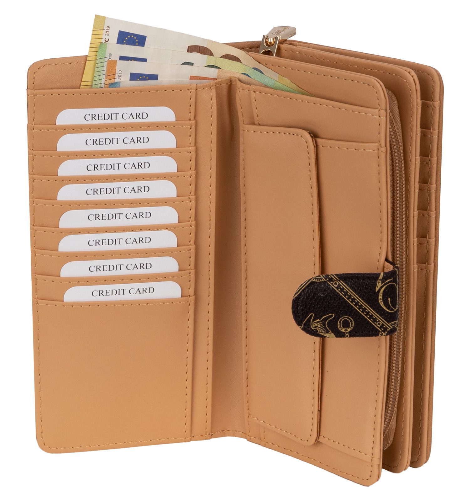 Giulia Pieralli Geldbörse Giulia Pieralli Damen Geldbörse Geldbeutel Brieftasche Portmonee XXL, Damen Geldbörse klappbar mit Reißverschluss Portemonnaie Geldbeu – Bild 5 von 5