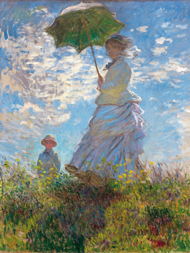 Poster Claude Monet Kunstdruck Bild - Frau Mit Sonnenschirm, Madame