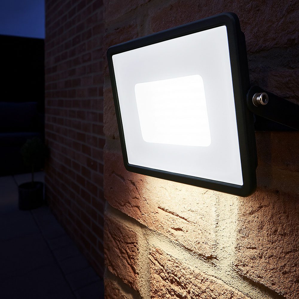 V-TAC Flutlichtstrahler, LED-Leuchtmittel fest verbaut, Neutralweiß, Außenstrahler Gartenleuchte Terrassenlampe schwenkbar LED L 19,8 cm