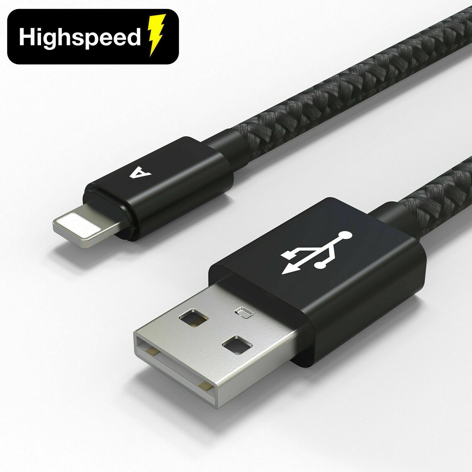 Alpha Electronics iPhone Daten-Ladekabel 3er Set Schwarz Smartphone-Kabel, Standard-USB, Lightning, USB Typ A (100 cm), Schnelles Laden & Datenübertragung, Robuste Ausführung