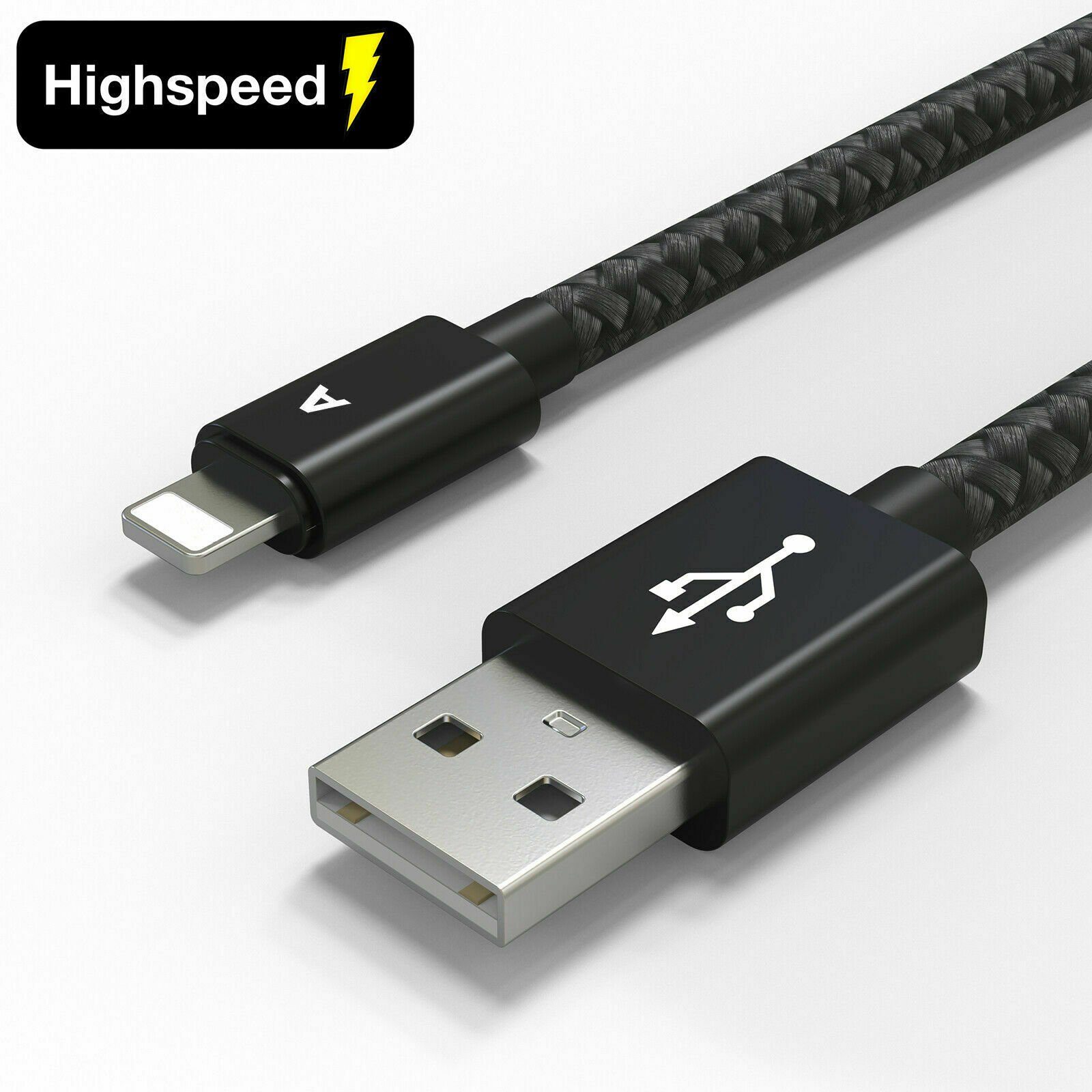 Alpha Electronics Lightning zu USB A Datenkabel Smartphone-Kabel, (100 cm),  1m 2m 3m, Schnellladung