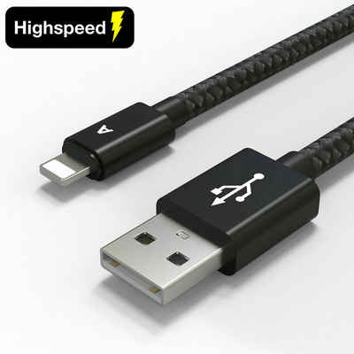 Alpha Electronics Iphone zu USB A Datenkabel Smartphone-Kabel, (100 cm), 1m 2m 3m, Schnellladung