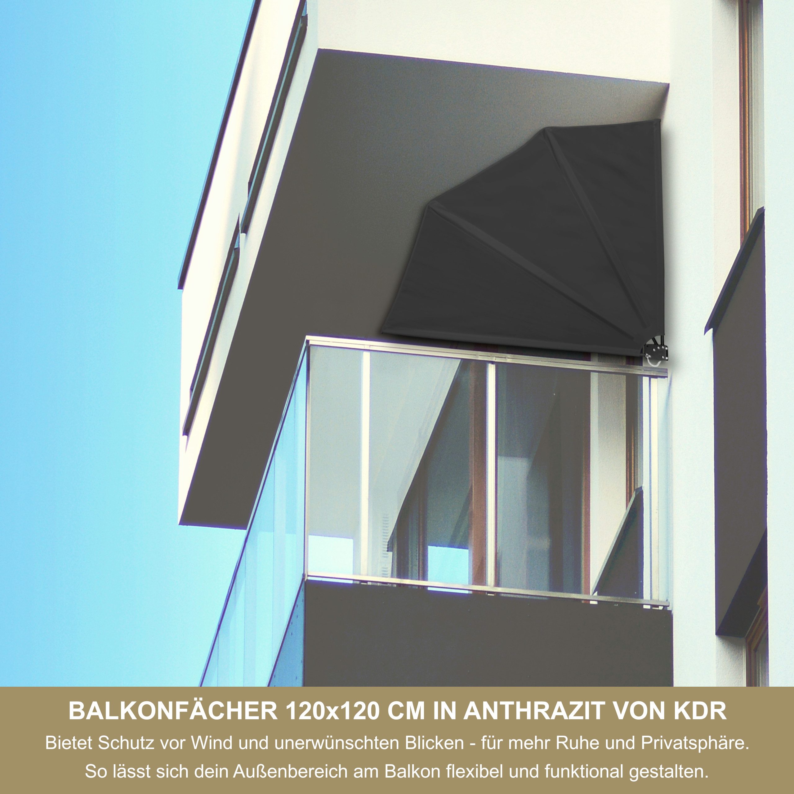 KDR Produktgestaltung Balkonsichtschutz Balkonfächer 120x120 cm für Balkon günstig online kaufen
